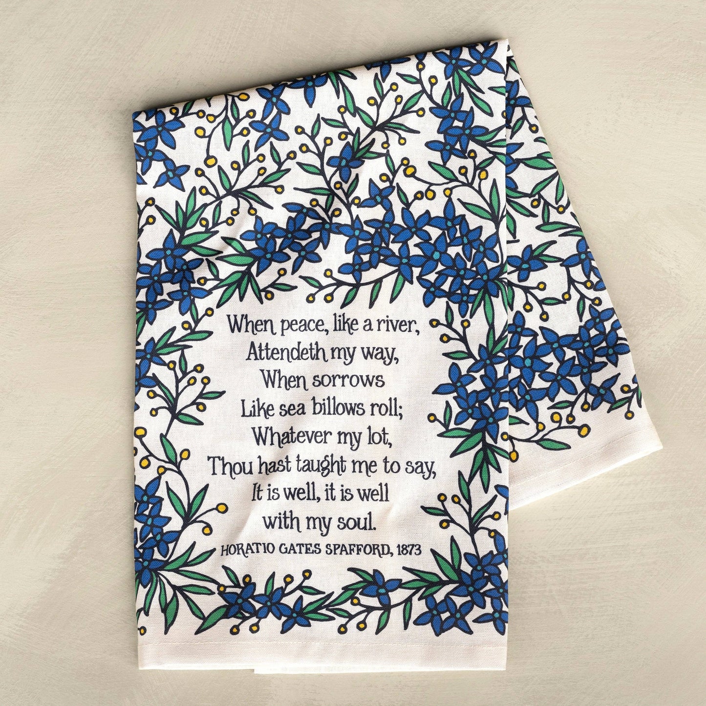 It Is Well Hymn Tea Towel - full color