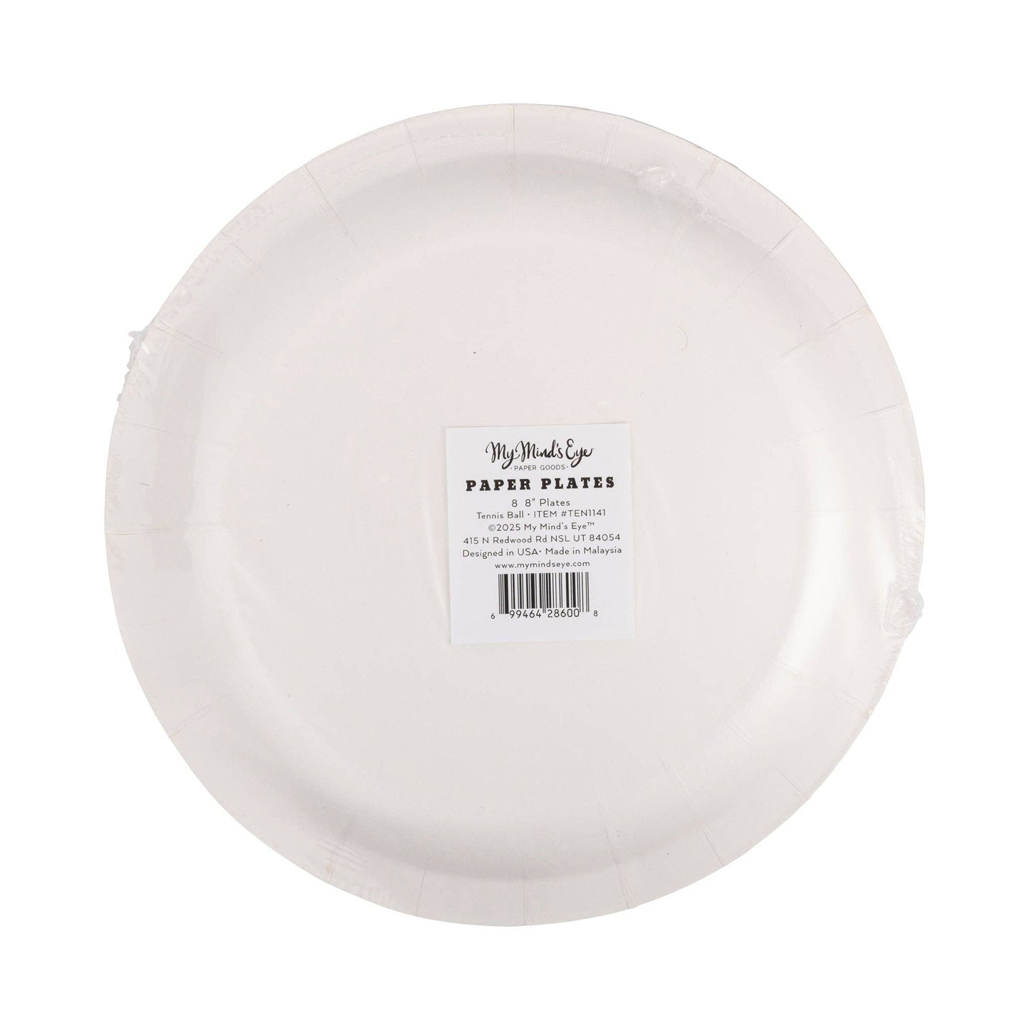 Pink Tennis Ball Paper Plate