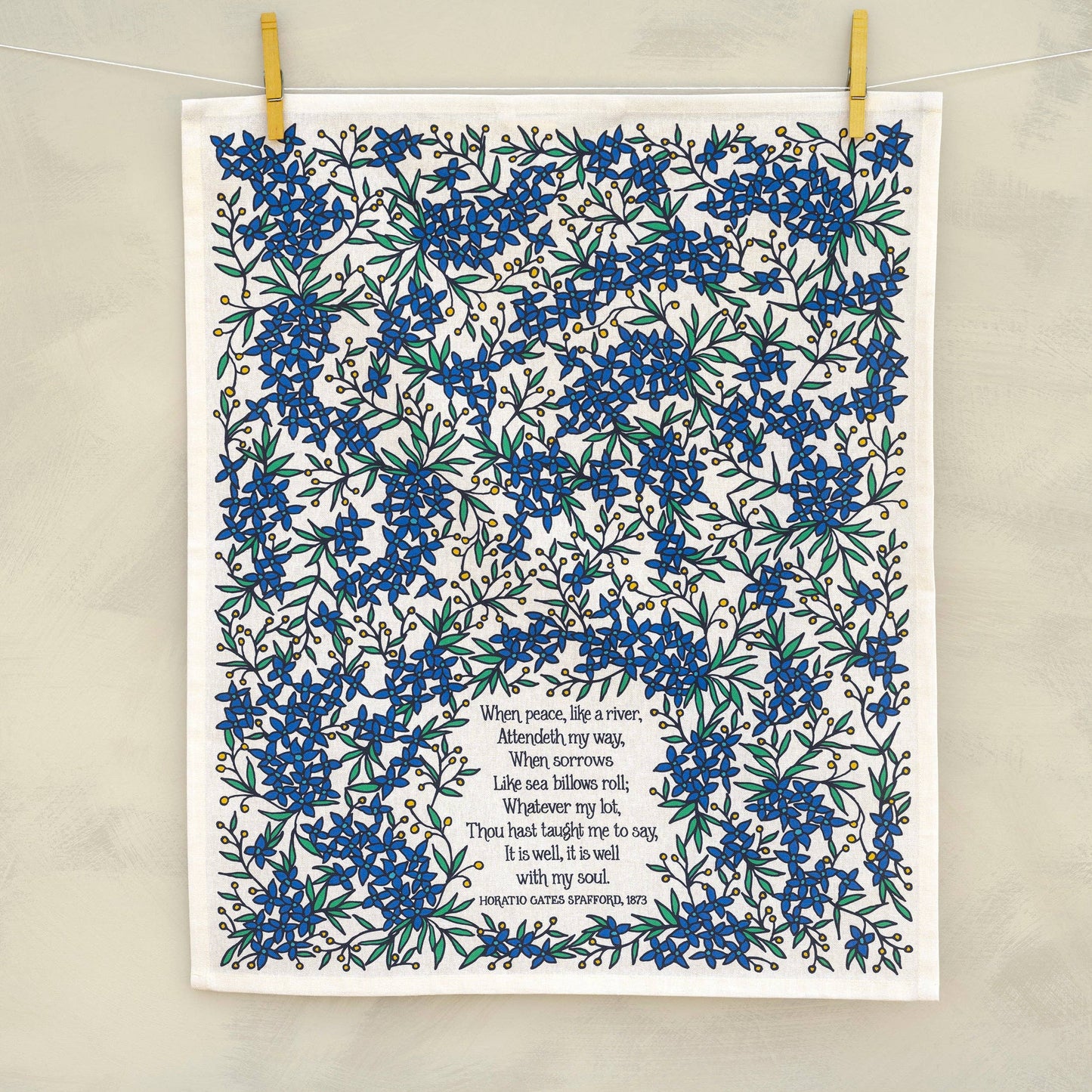 It Is Well Hymn Tea Towel - full color