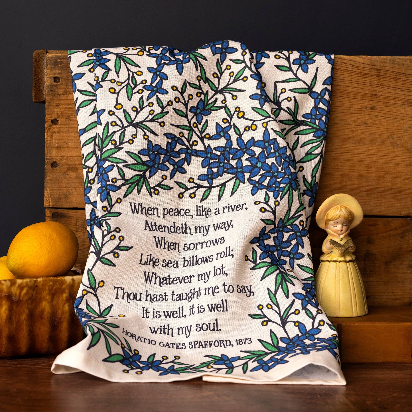 It Is Well Hymn Tea Towel - full color