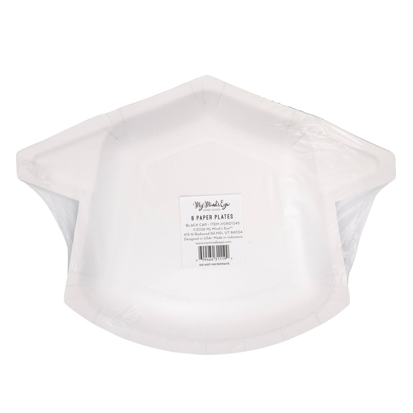 Black Graduation Cap Shaped Plate