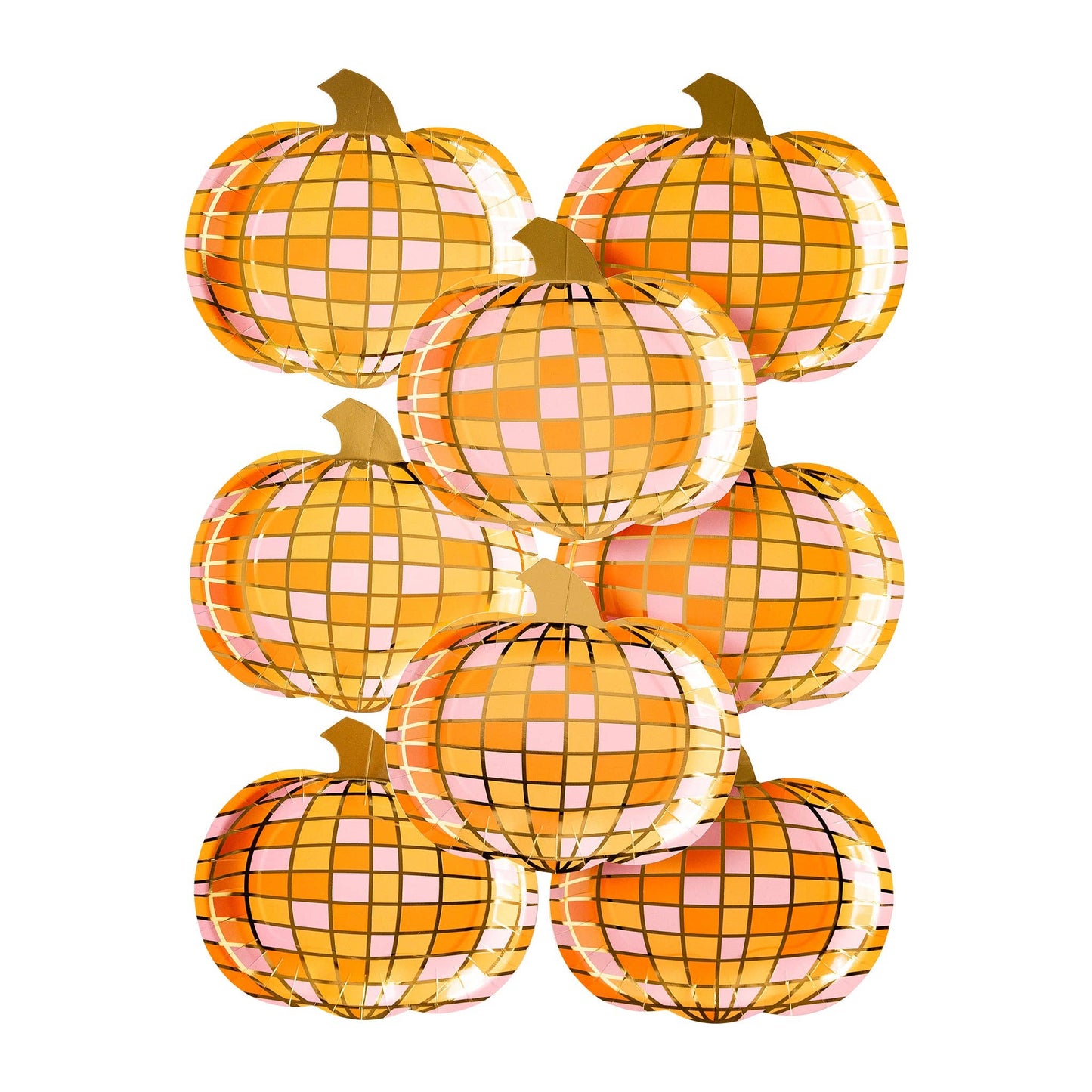 Get ready to boogie and munch with our Disco Pumpkin Paper Plate! Perfect for spicing up your Halloween party with funky vibes, this plate is perfect for serving killer snacks.