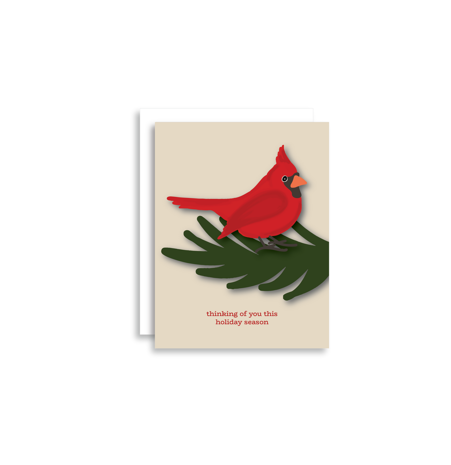 Thinking of You This Holiday Season Cardinal Red Bird Christmas Greeting Card