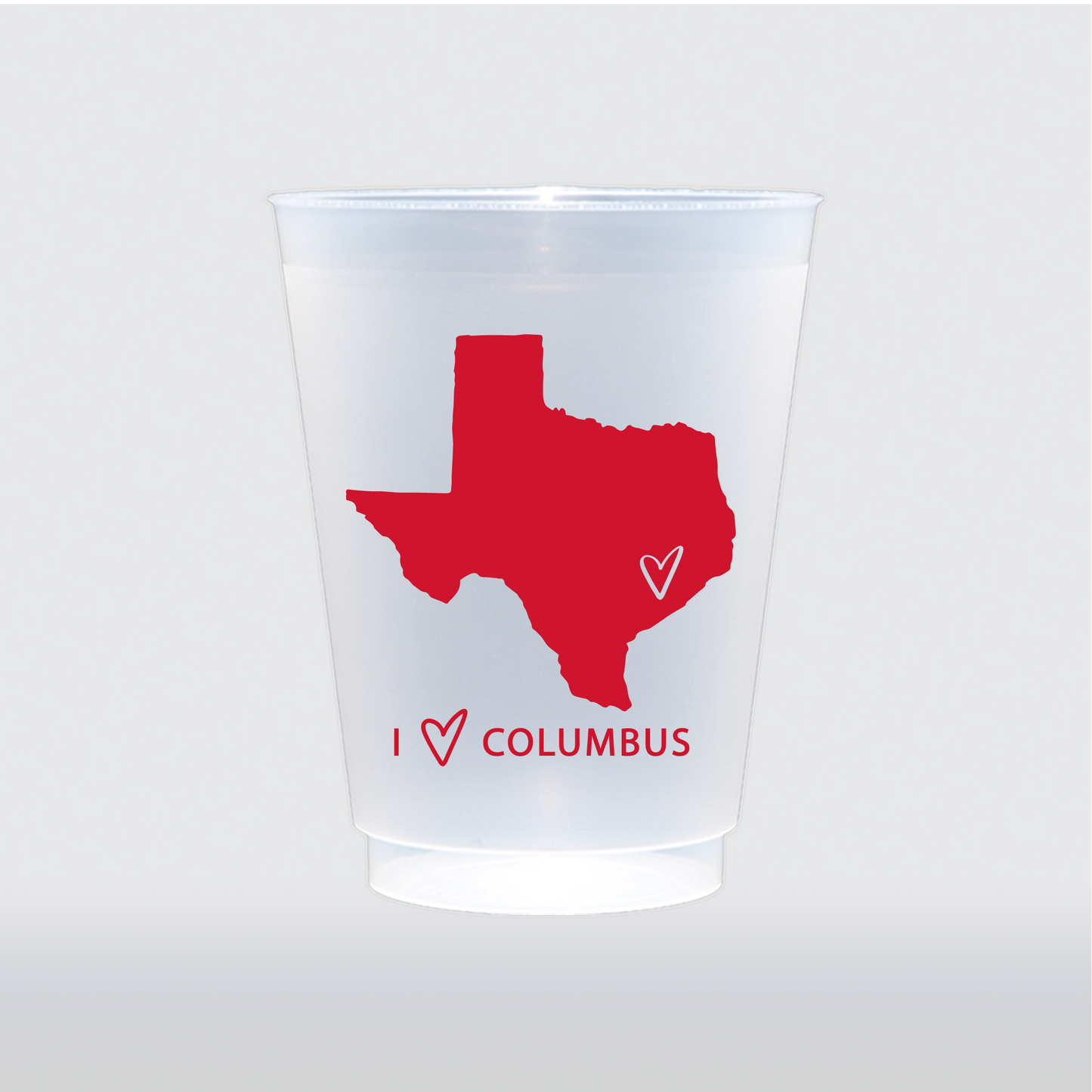 Celebrate your hometown pride with our "I Heart Columbus" Party Cups! Cups come in a cellophane sleeve with a black and white striped ribbon tied in a bow at the top.