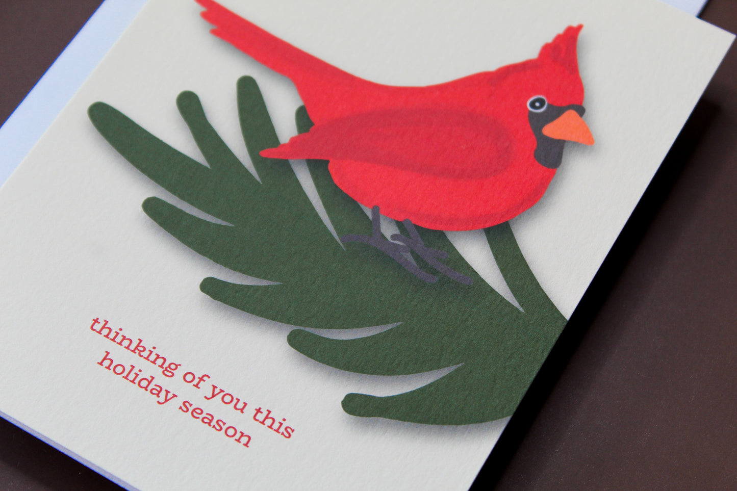 Thinking of You This Holiday Season Cardinal Red Bird Christmas Greeting Card