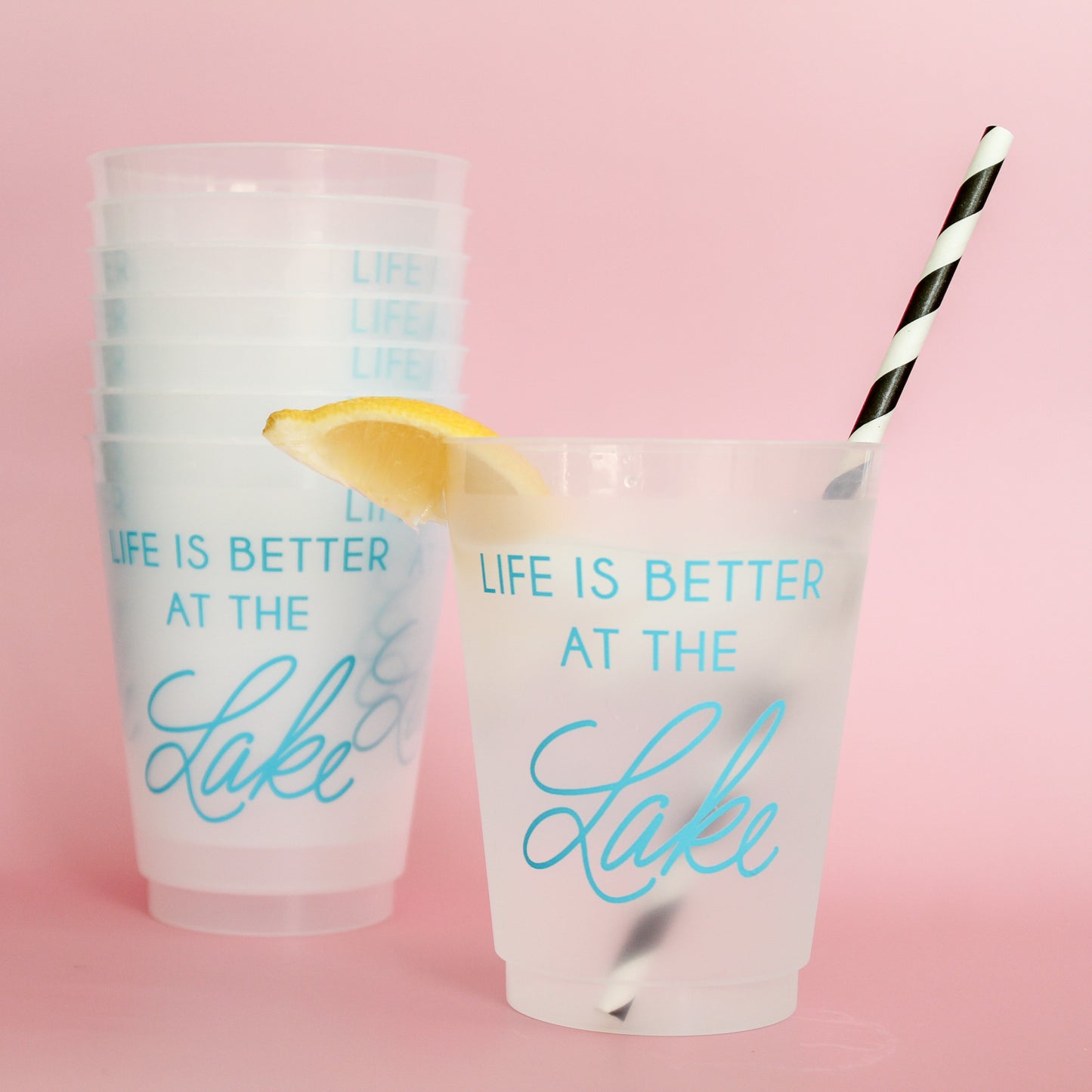 "Life is better at the Lake" party cups, dishwasher safe party cups, shatterproof cups