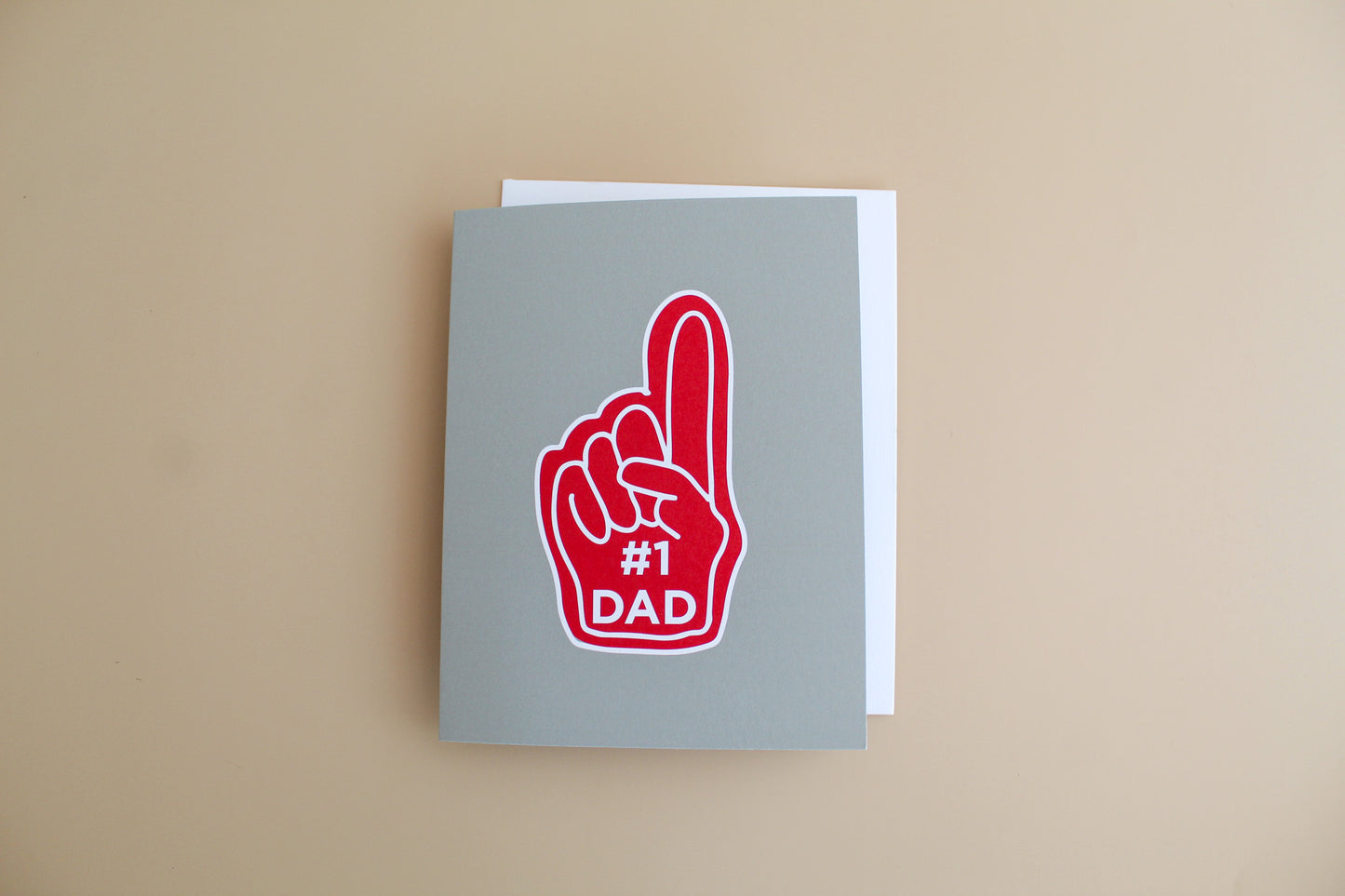 #1 Dad Sports Fan Hand Fathers Day Greeting Card