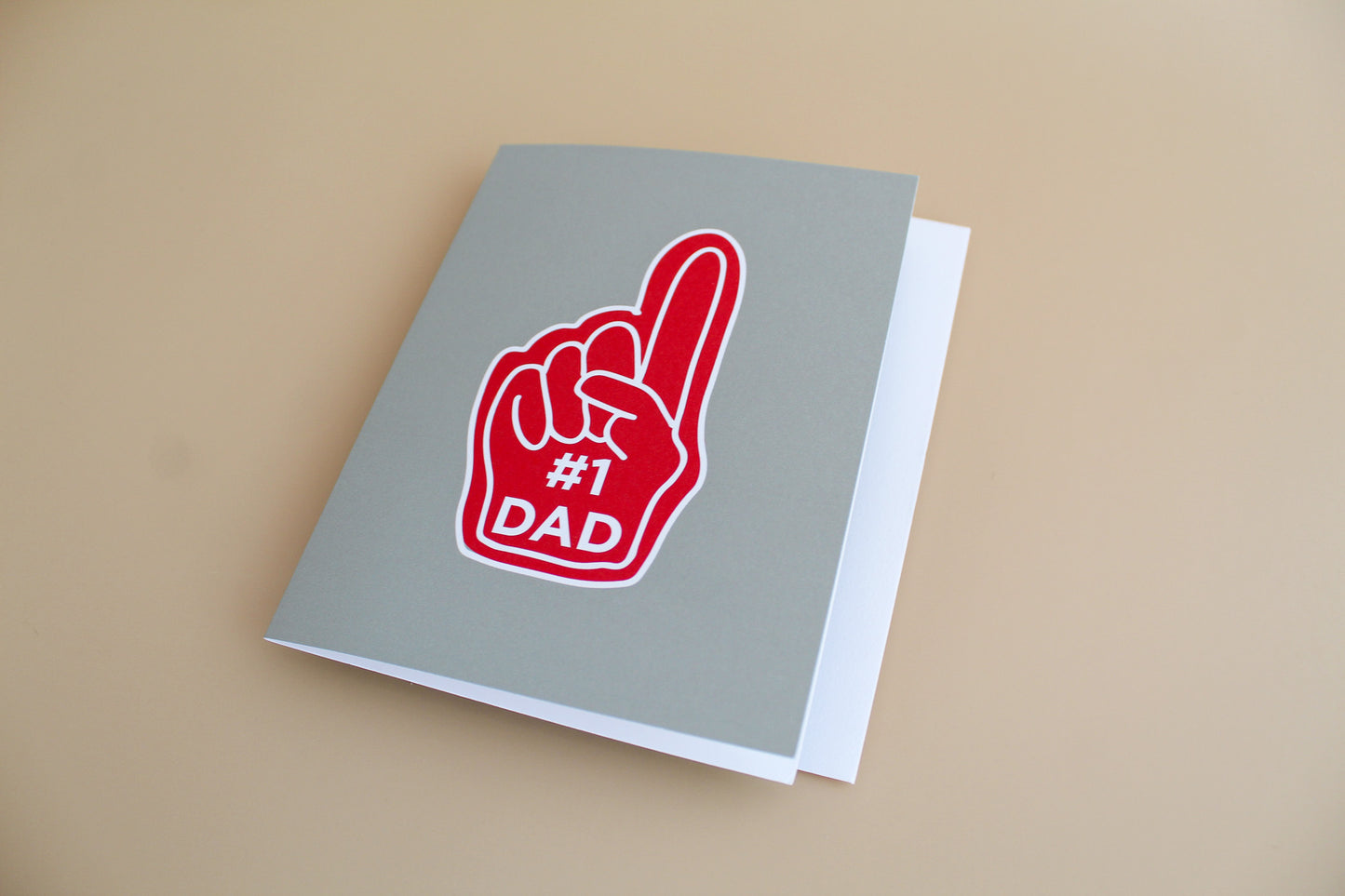 #1 Dad Sports Fan Hand Fathers Day Greeting Card