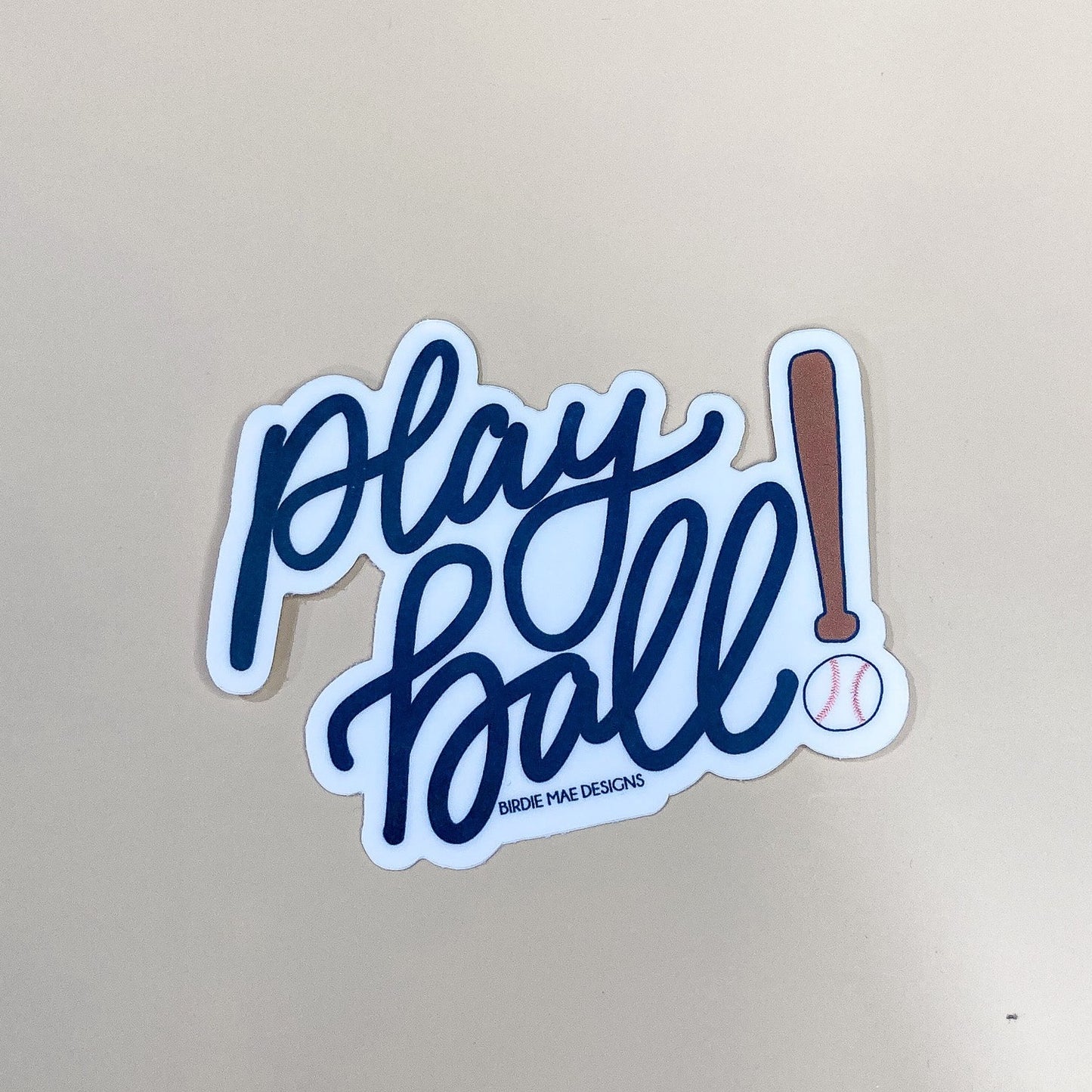 Baseball 'Play Ball' Sticker. Water bottle Sticker.Crafted from robust vinyl and dishwasher-safe, Stanley Cup sticker, Yeti Cup Sticker