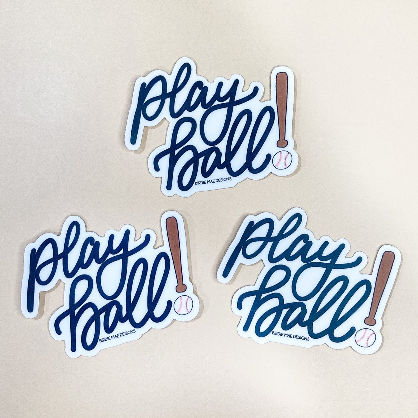 Baseball 'Play Ball' Sticker. Water bottle Sticker.Crafted from robust vinyl and dishwasher-safe, Stanley Cup sticker, Yeti Cup Sticker