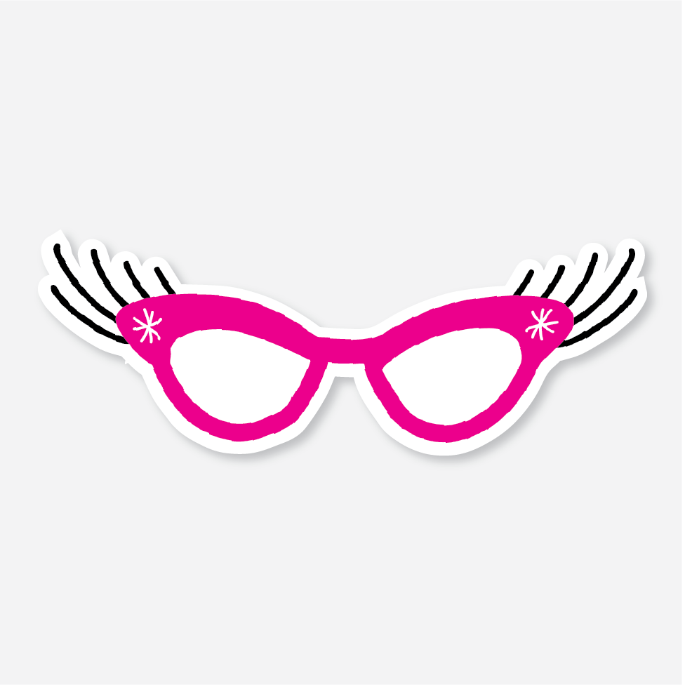 World's Greatest Glammy Sticker, glasses with lashes sticker, cool grandma sticker