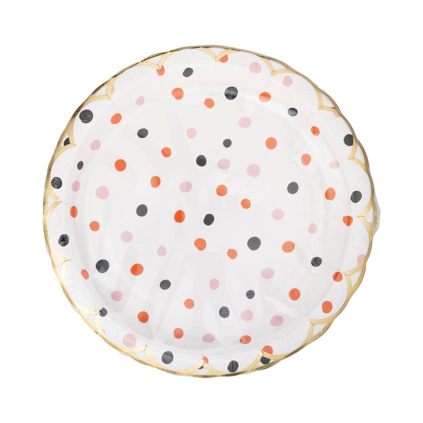 Get ready to celebrate with these fun Halloween Polka Dots Plates! The orange, black and pink polka dots add a spooktacular touch to your party.