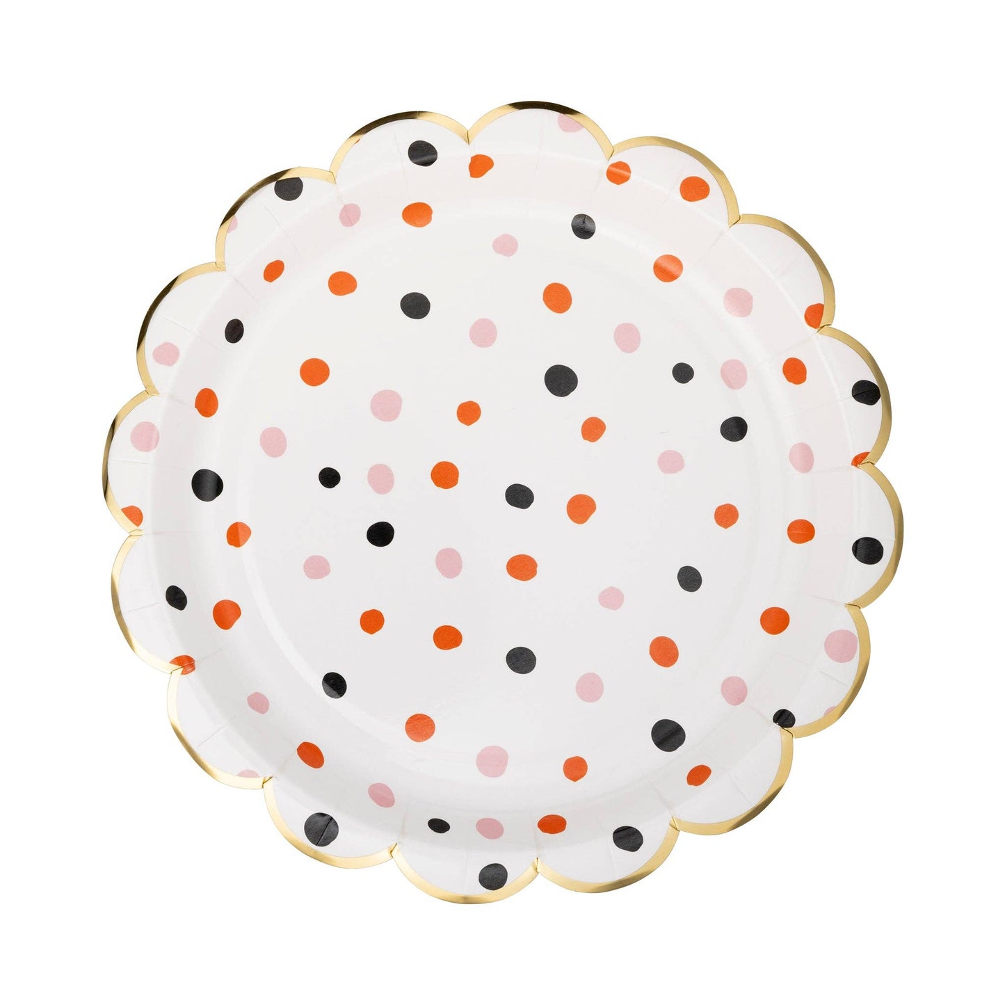 Get ready to celebrate with these fun Halloween Polka Dots Plates! The orange, black and pink polka dots add a spooktacular touch to your party.