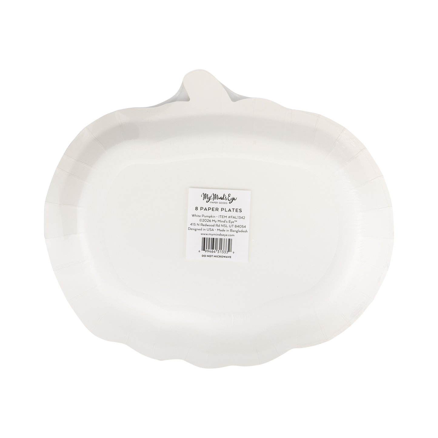 Cream Pumpkin Paper Plates with Gold Foil – Halloween, Fall & Thanksgiving Party Plates, Set of 8