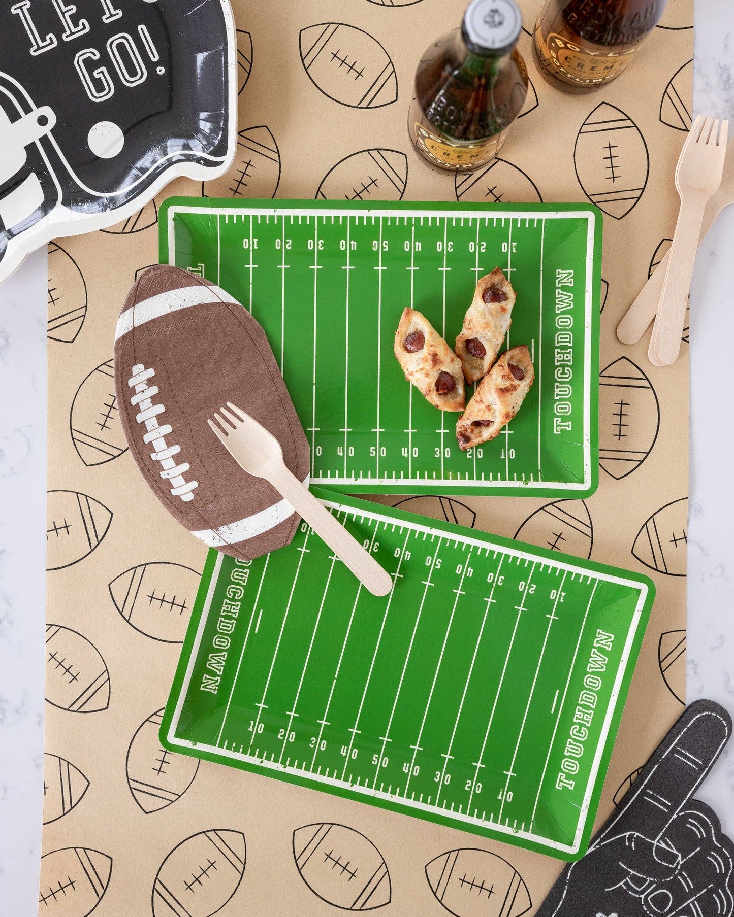 Football Shaped Paper Napkins – Tailgate & Game Day Party Napkins