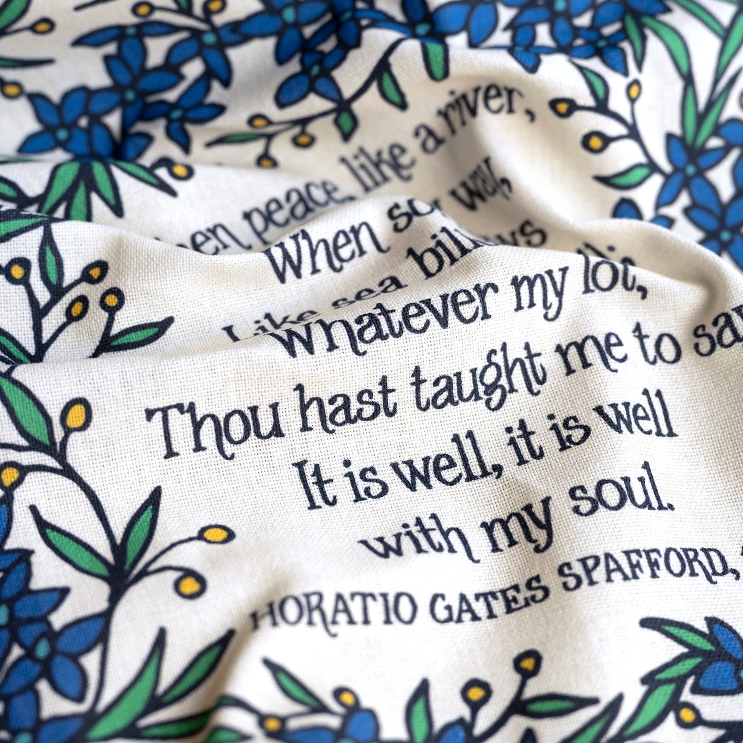 It Is Well Hymn Tea Towel - full color