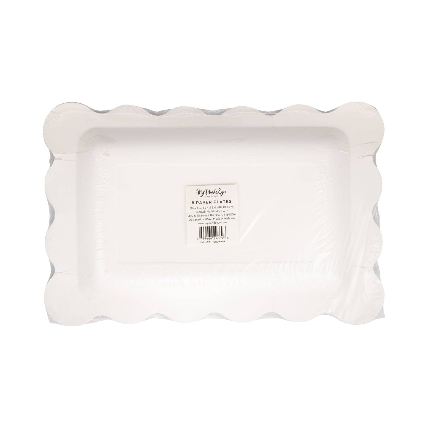 Give Thanks & Plaid Thanksgiving Paper Plates – Fall Party Plates, Set of 8