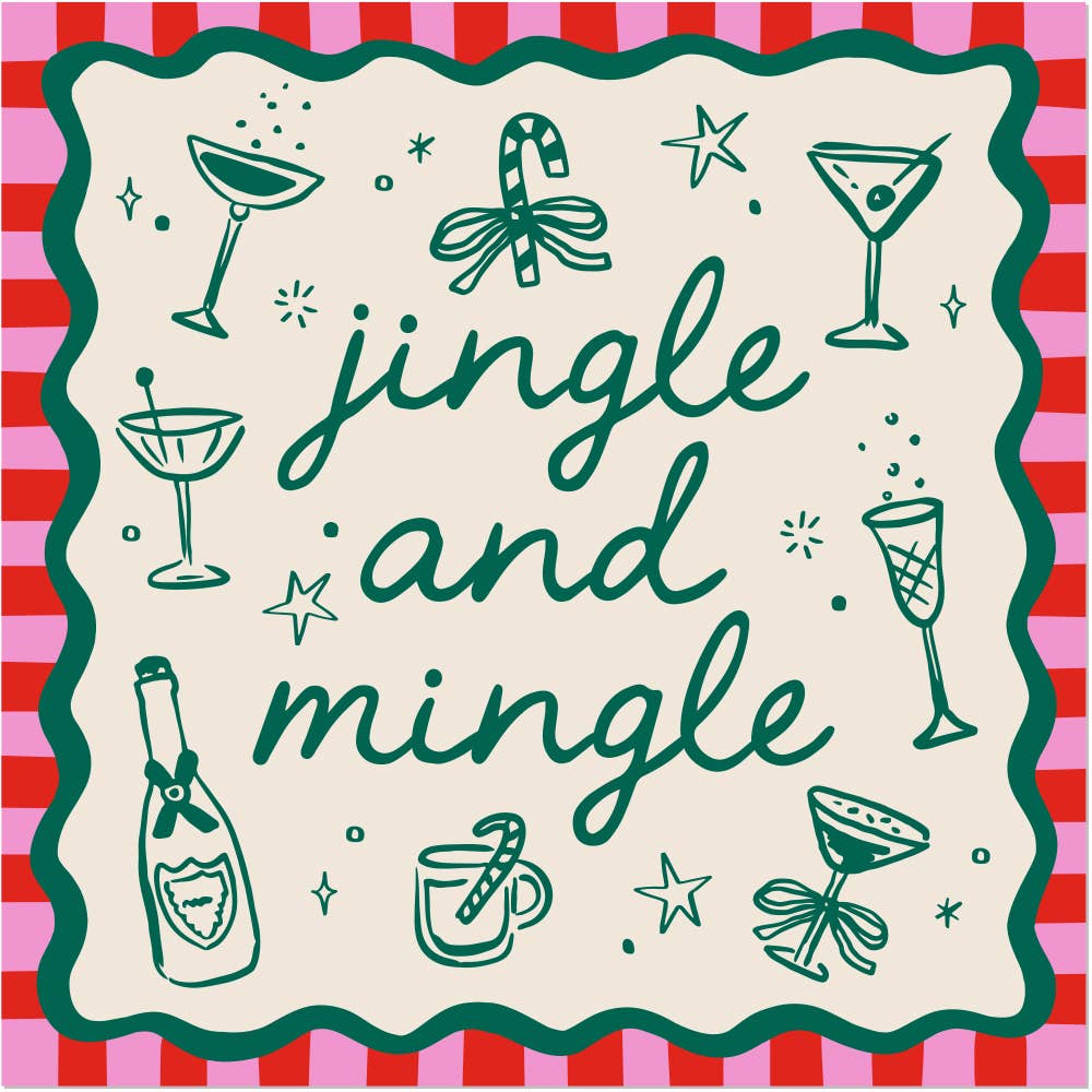 Jingle and Mingle | Festive Holiday Cocktail Napkins