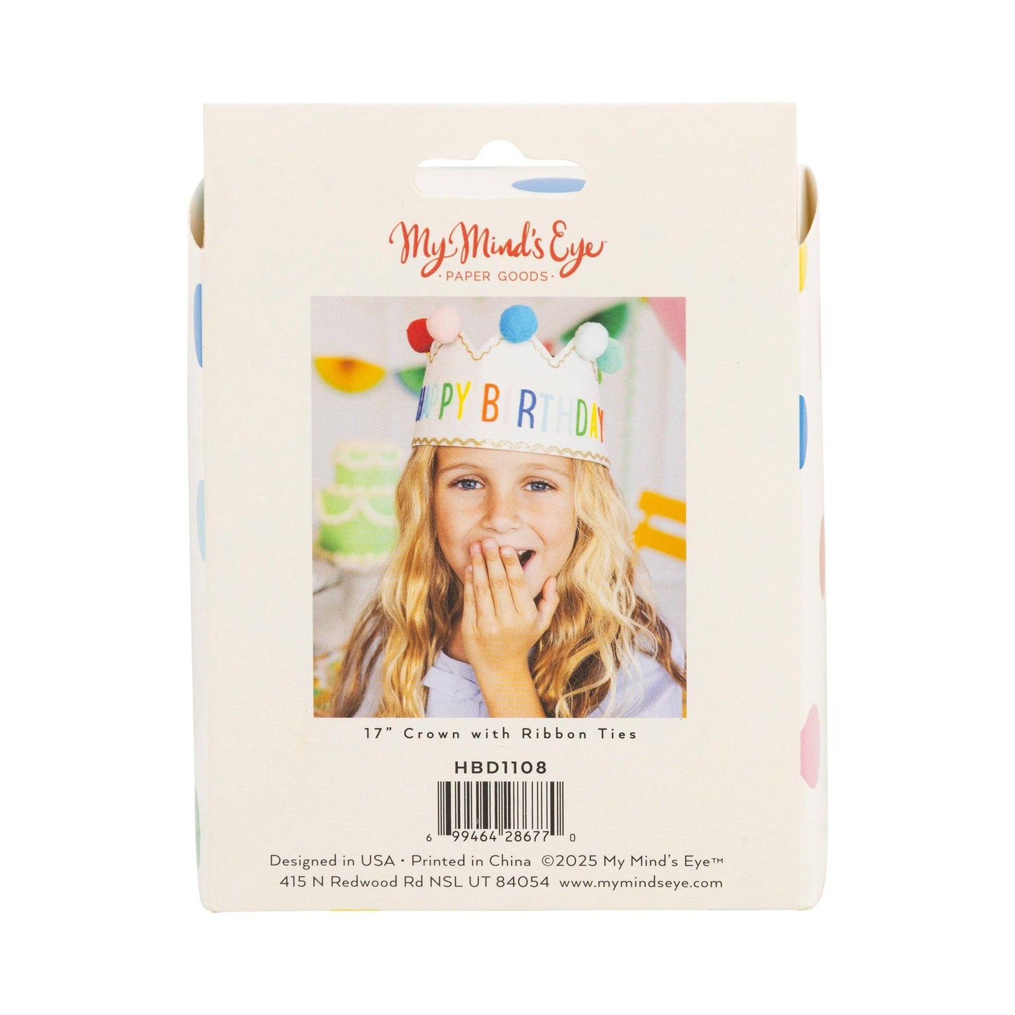 "A soft felt Happy Birthday crown featuring bright pom-poms and adjustable ribbon ties for a perfect fit. This festive birthday accessory is great for kids and adults, making it ideal for parties, cake smash photos, and milestone celebrations. A fun and stylish way to make the birthday star stand out!" birthday crown, felt birthday hat, birthday accessories, pom-pom crown, kids birthday party, first birthday outfit, birthday photo prop, celebration crown, party headwear, birthday