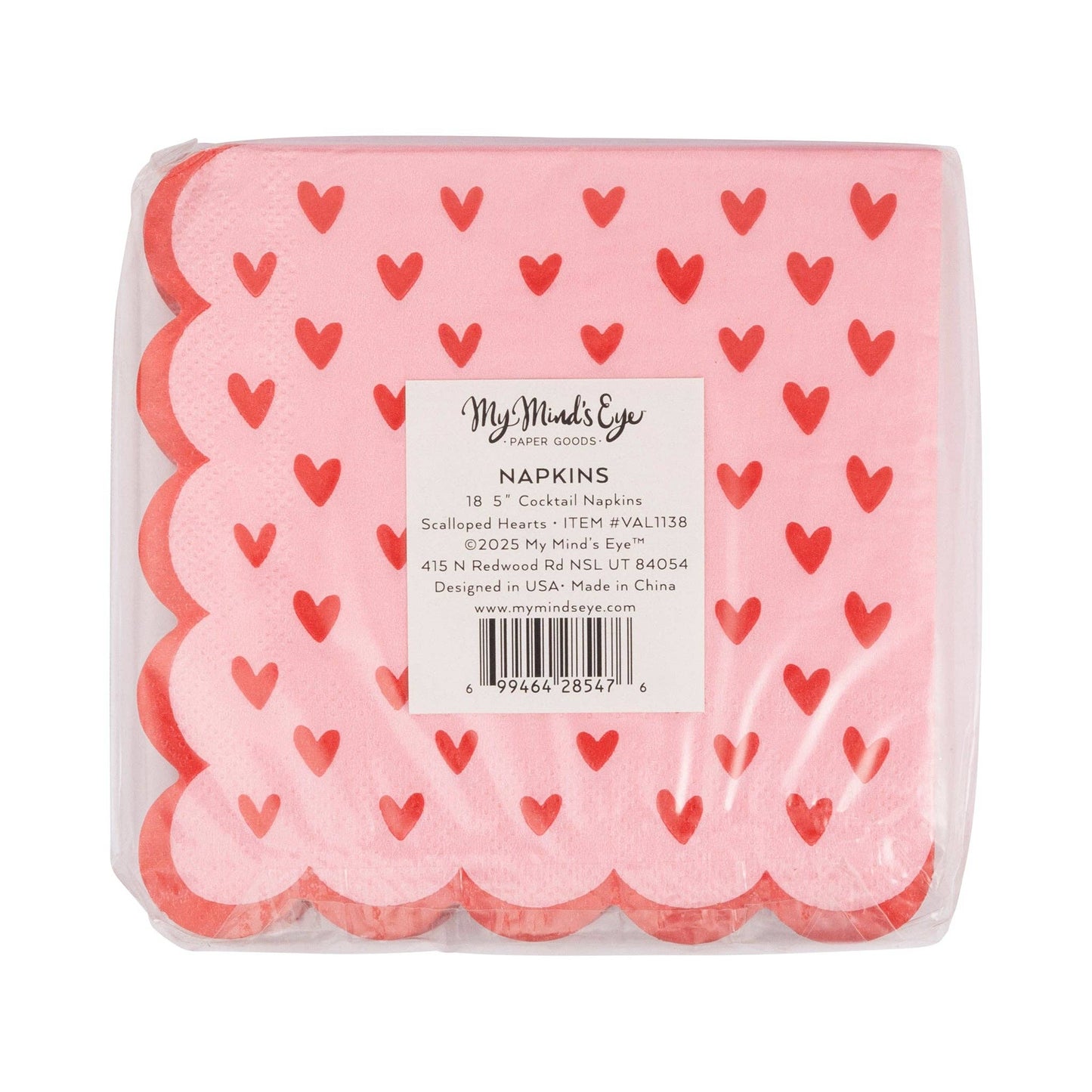 Add a touch of playful elegance to your Valentine’s celebrations with these charming Scalloped Hearts Cocktail Napkins. Featuring delicate pink scalloped edges and vibrant metallic red heart designs, these napkins are the perfect accessory for any romantic gathering, Galentine’s Day soiree, or festive celebration of love.