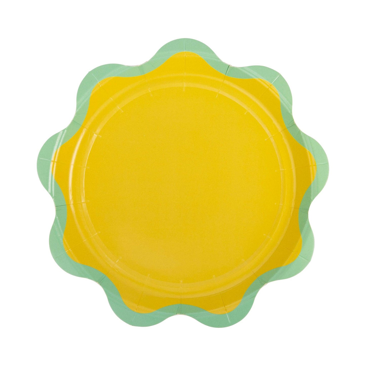 Stylish and fun ric rac scalloped dessert plates in a mix of bright colors, great for festive table settings.