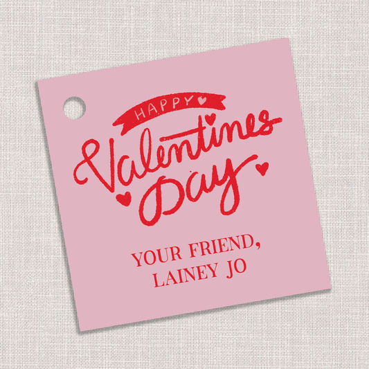 Customizable Valentine Gift Tag, Valentine party treat bag tag