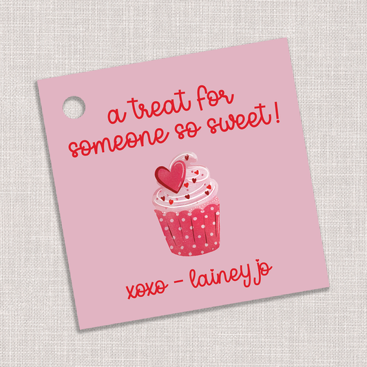 Valentine's party  gift tag, 'A Treat for Someone So Sweet' custom gift tags.