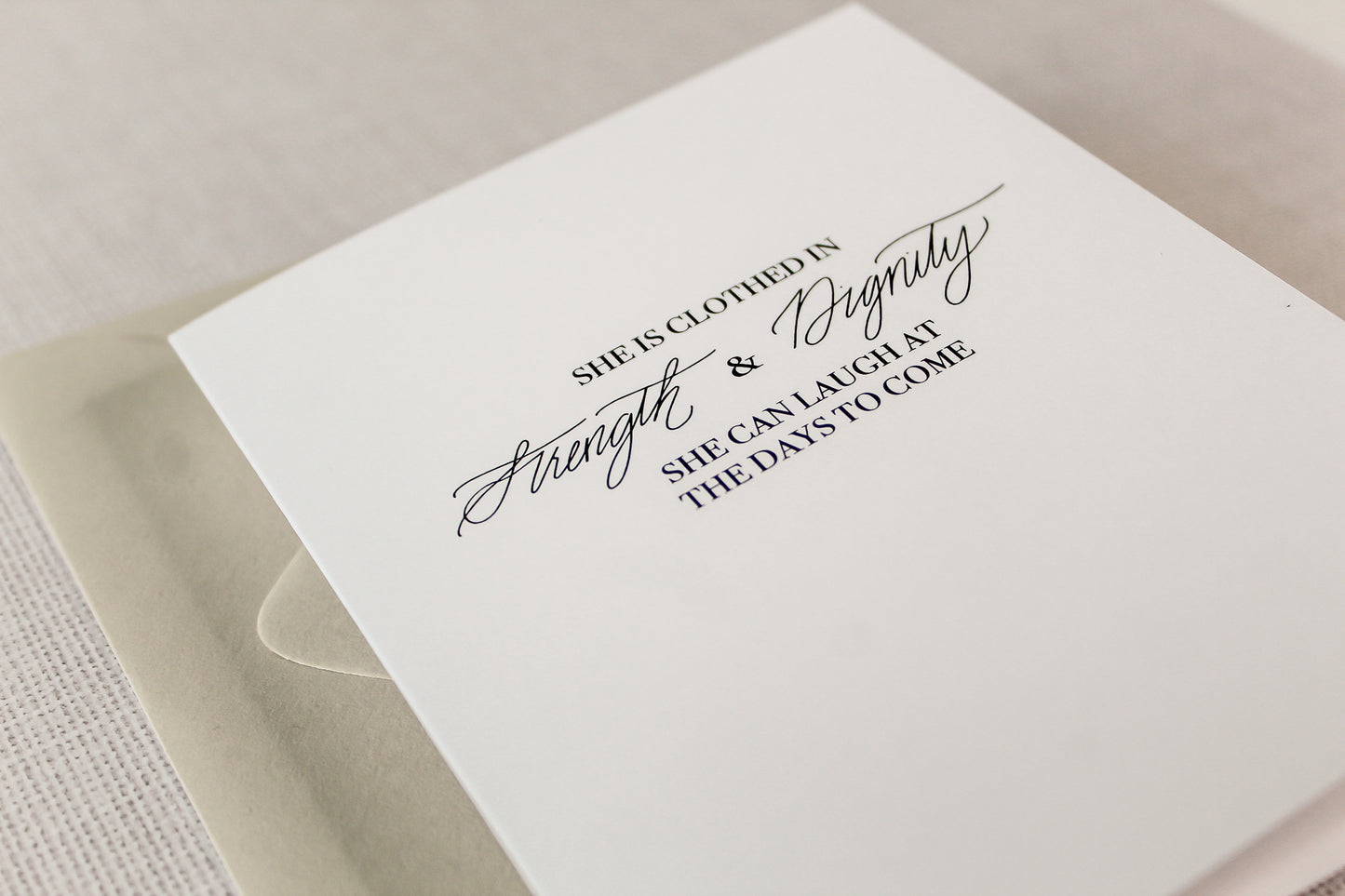 She Is Clothed In Strength and Dignity Greeting Card