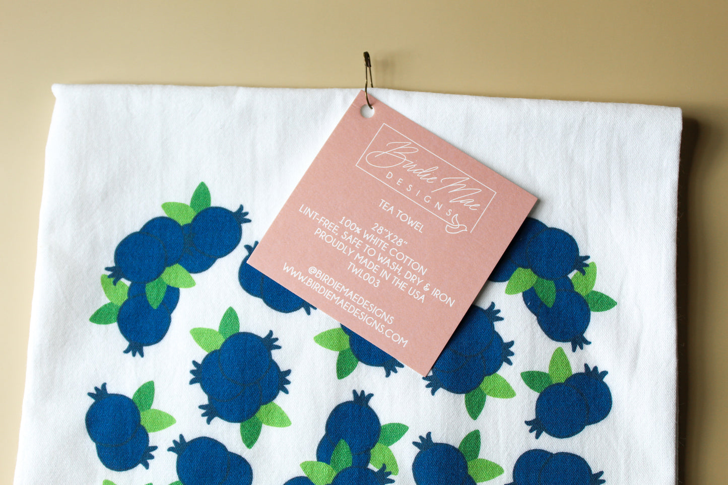 100% cotton tea towels, blueberry cup towels, Summertime tea towels