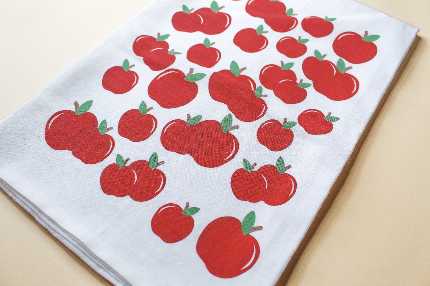 100% cotton tea towels, Apple tea towel, Summer tea towel, cup towel