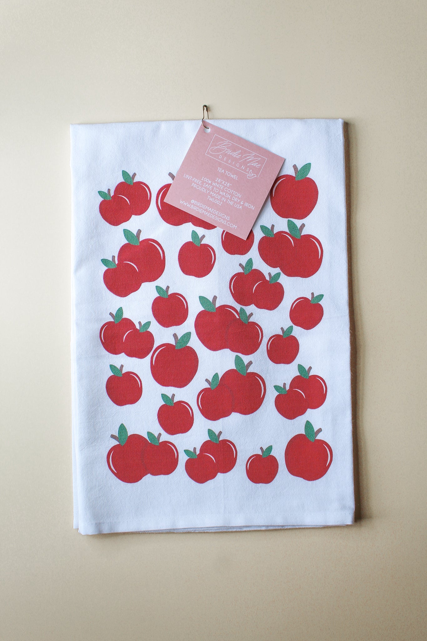 100% cotton tea towels, Apple tea towel, Summer tea towel, cup towel