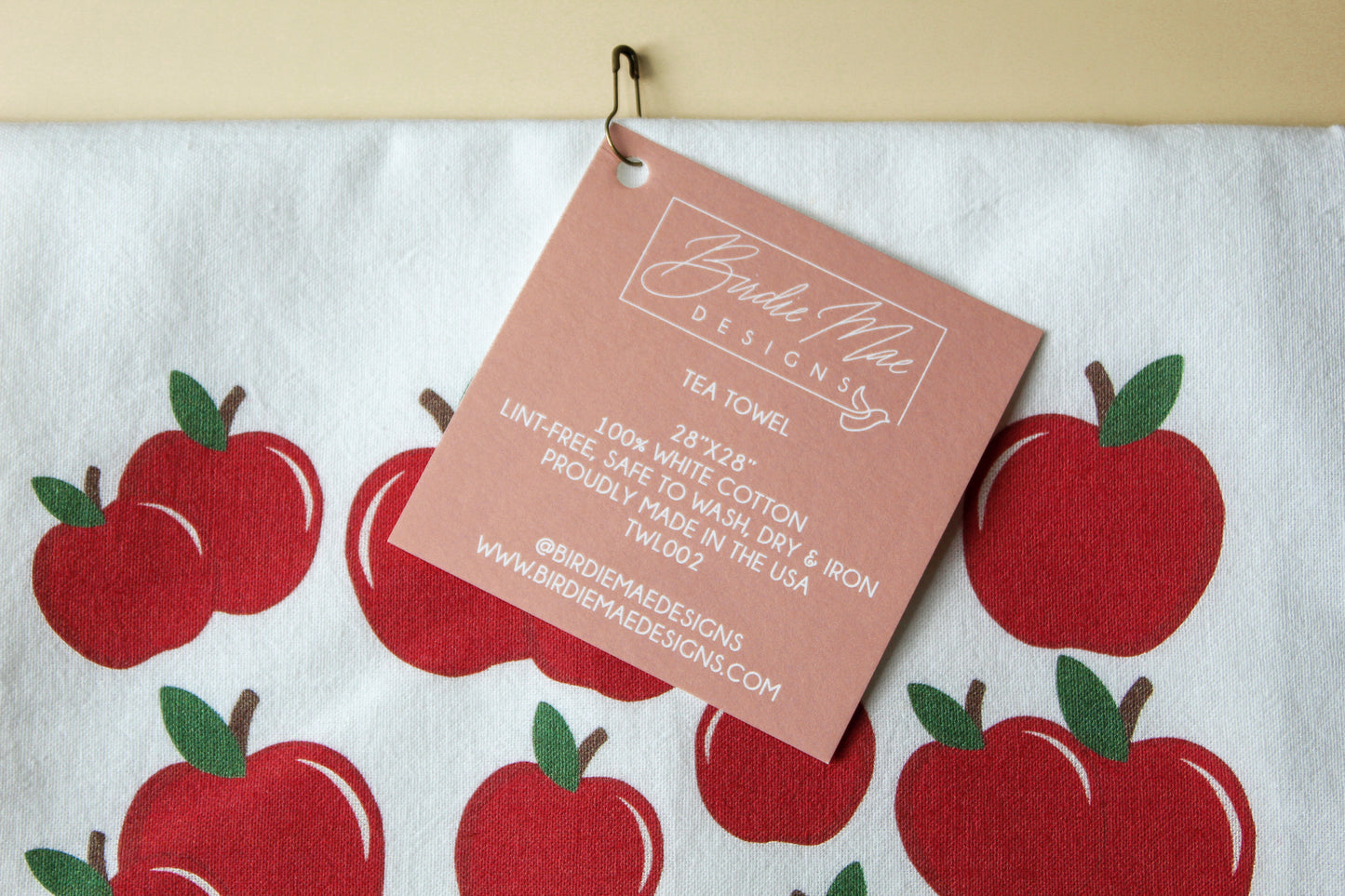 100% cotton tea towels, Apple tea towel, Summer tea towel, cup towel