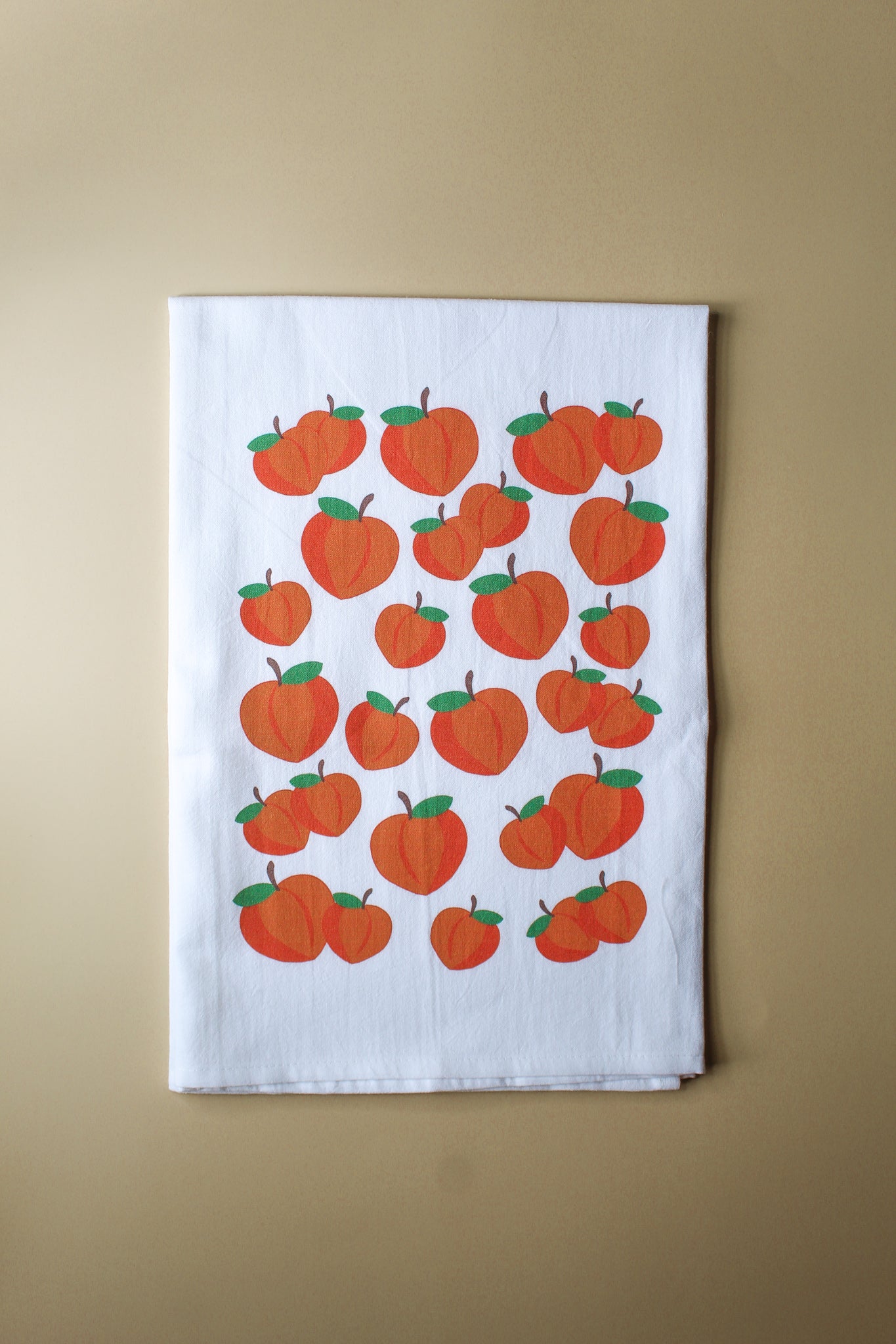 100% cotton tea towel, Peach Tea Towel, Summertime tea towel, peach cup towel