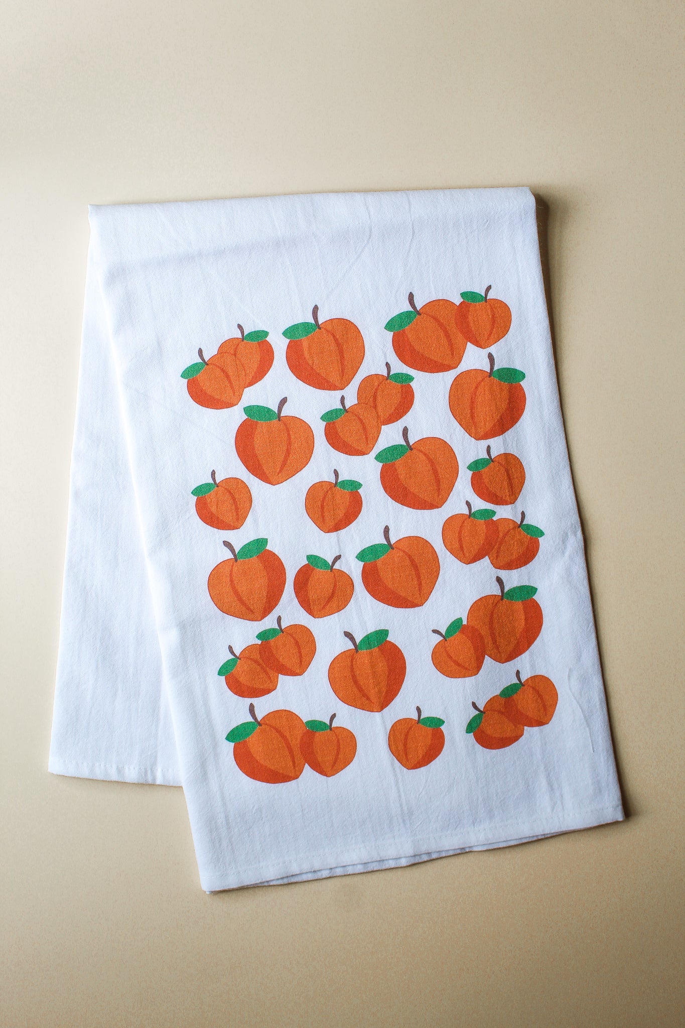 100% cotton tea towel, Peach Tea Towel, Summertime tea towel, peach cup towel