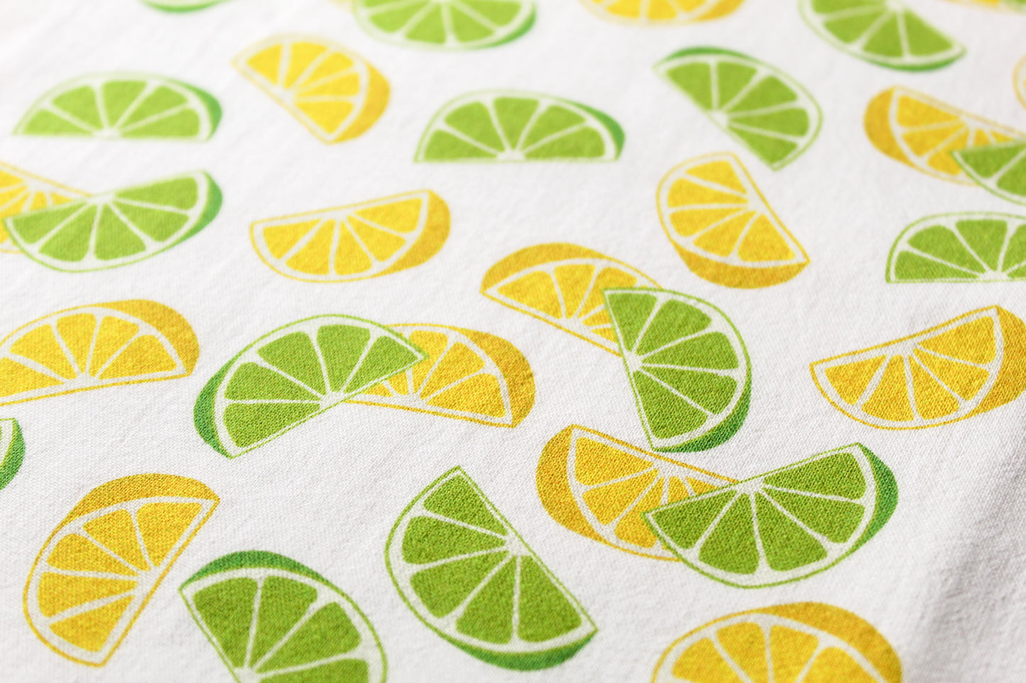 Lemon and Lime Tea Towel, Summer Tea towel, Summer cup towel