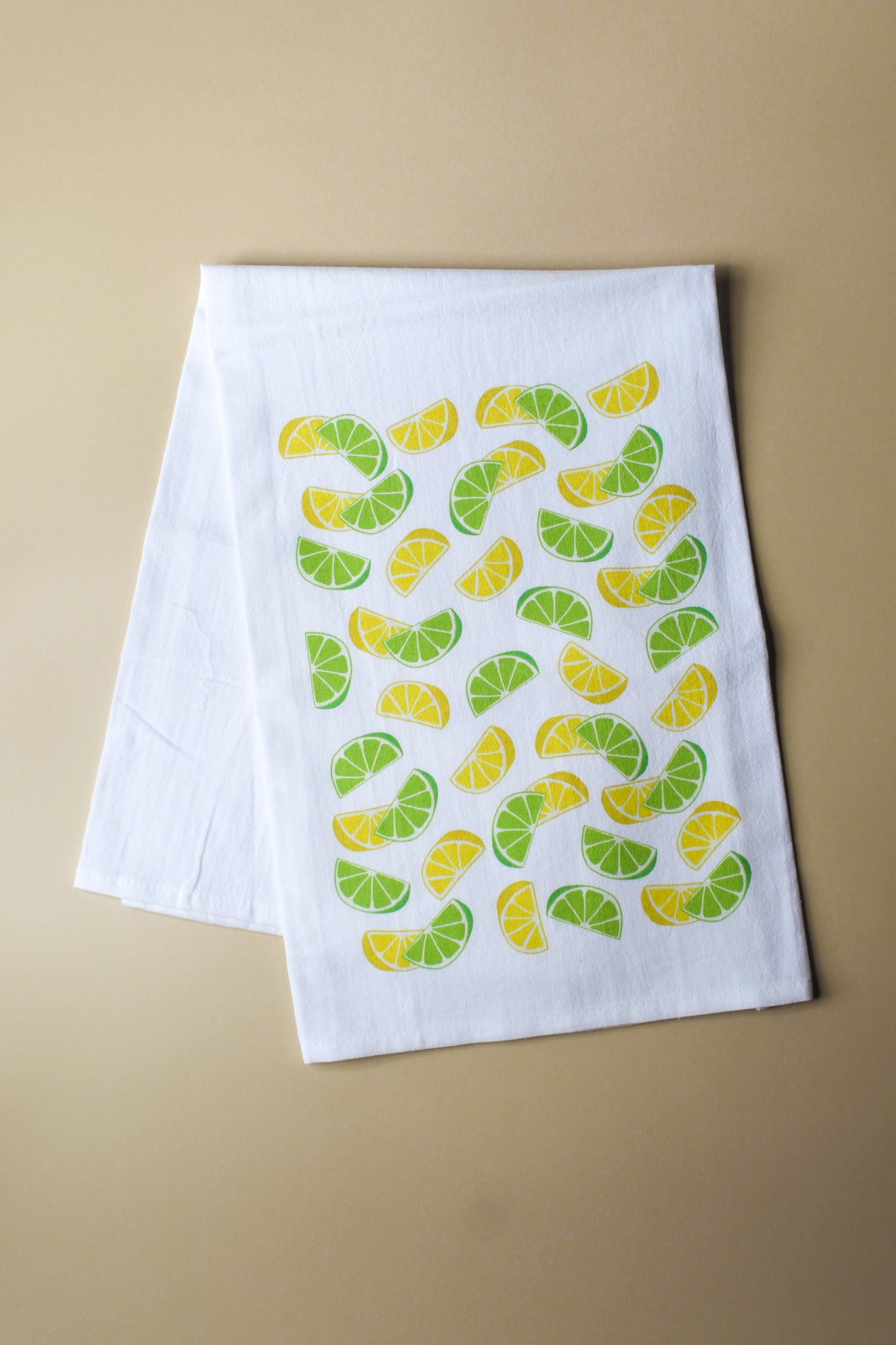 Lemon and Lime Tea Towel, Summer Tea towel, Summer cup towel