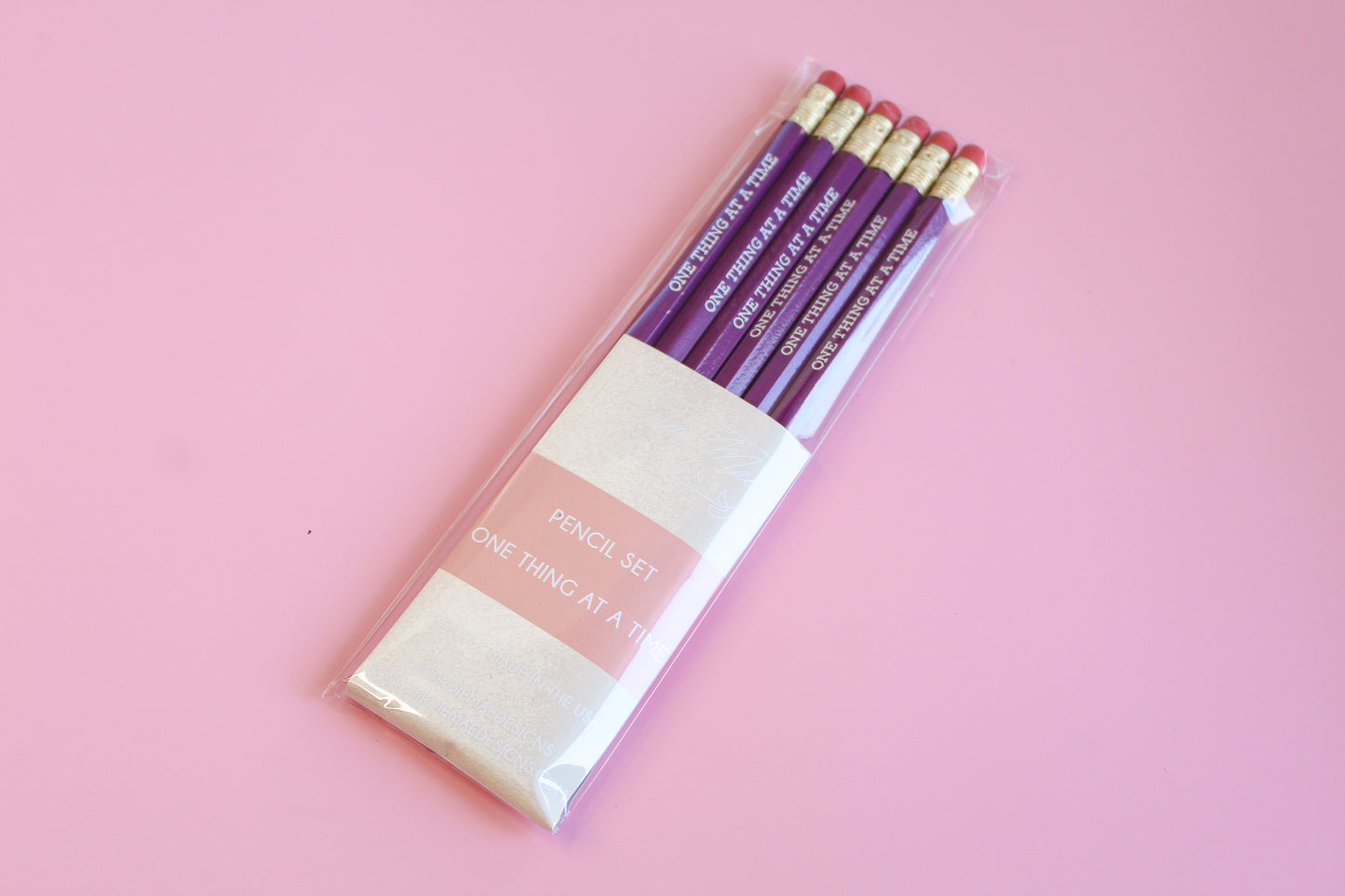 One Thing At A time pencil set, purple pencil set