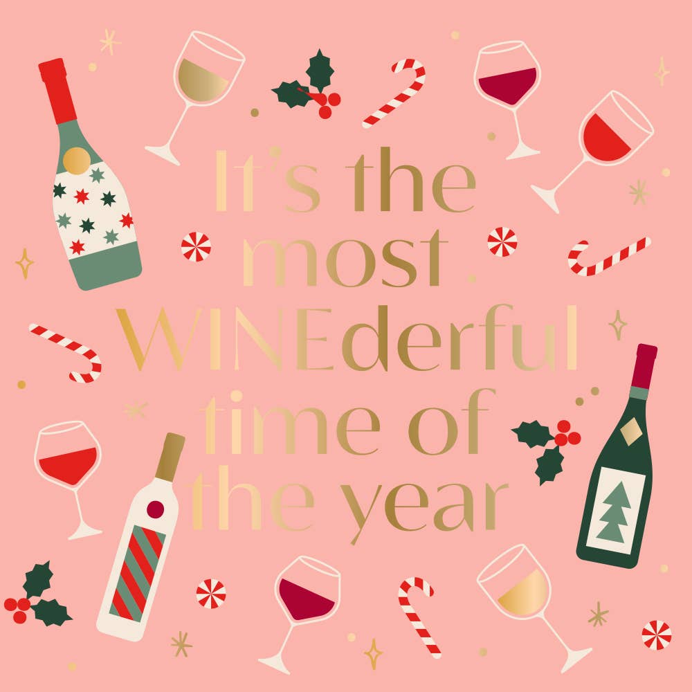 Get ready to deck the halls and pour the drinks because our new "It's the Most Winderful Time of the Year" napkins are here! Make your holiday gatherings extra festive with these funny Christmas cocktail napkins. Cheers to that! ππ· Beverage/Appetizer/Cocktail Napkins/Disposable Napkins for Holiday Parties and