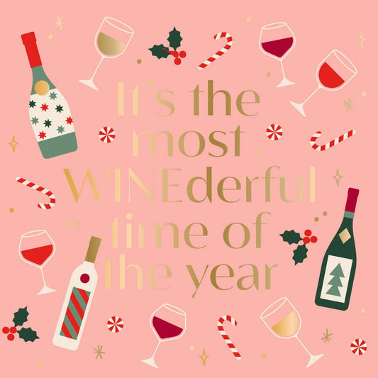 Get ready to deck the halls and pour the drinks because our new "It's the Most Winderful Time of the Year" napkins are here! Make your holiday gatherings extra festive with these funny Christmas cocktail napkins. Cheers to that! 🎄🍷 Beverage/Appetizer/Cocktail Napkins/Disposable Napkins for Holiday Parties and