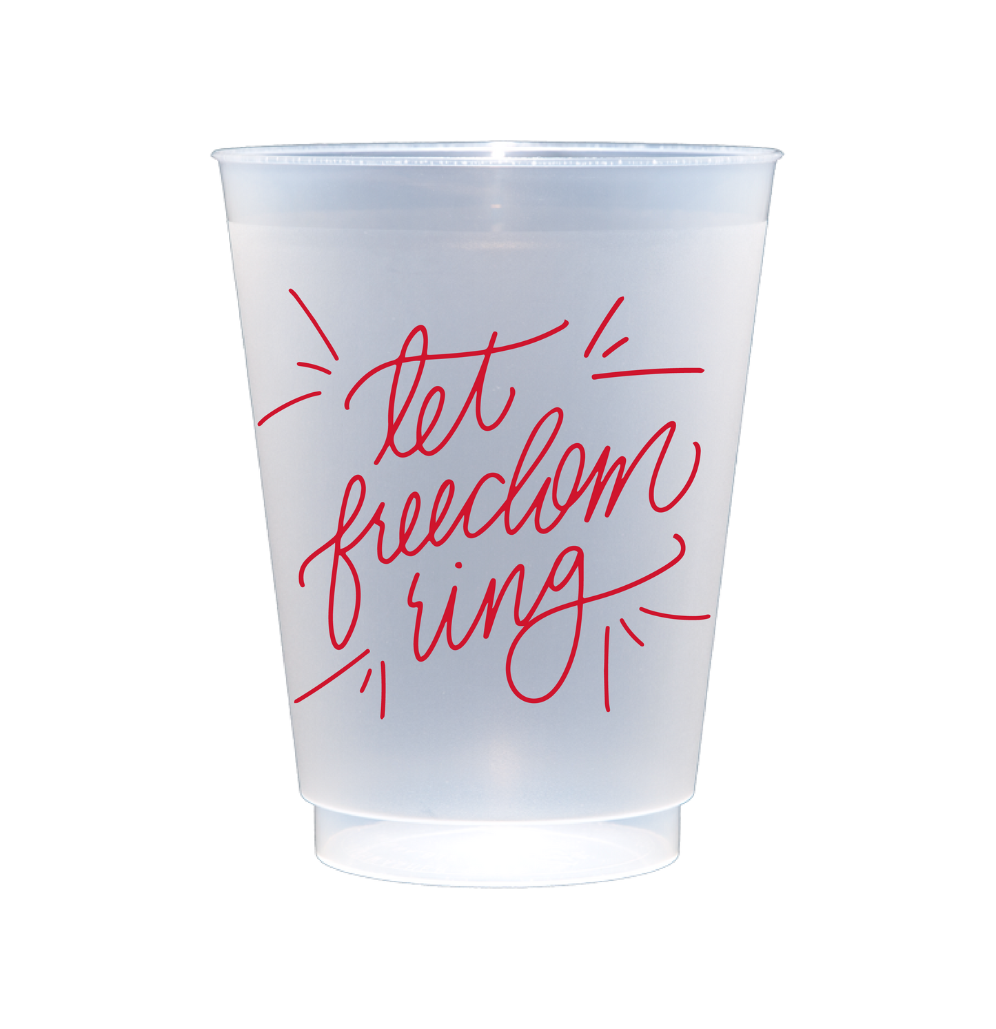 These cups are perfect for your Fourth of July or Memorial Day parties! Best of all, you can use these time and time again - they're dishwasher safe! These patriotic cups come in a cellophane sleeve with a black and white striped ribbon tied in a bow at the top.