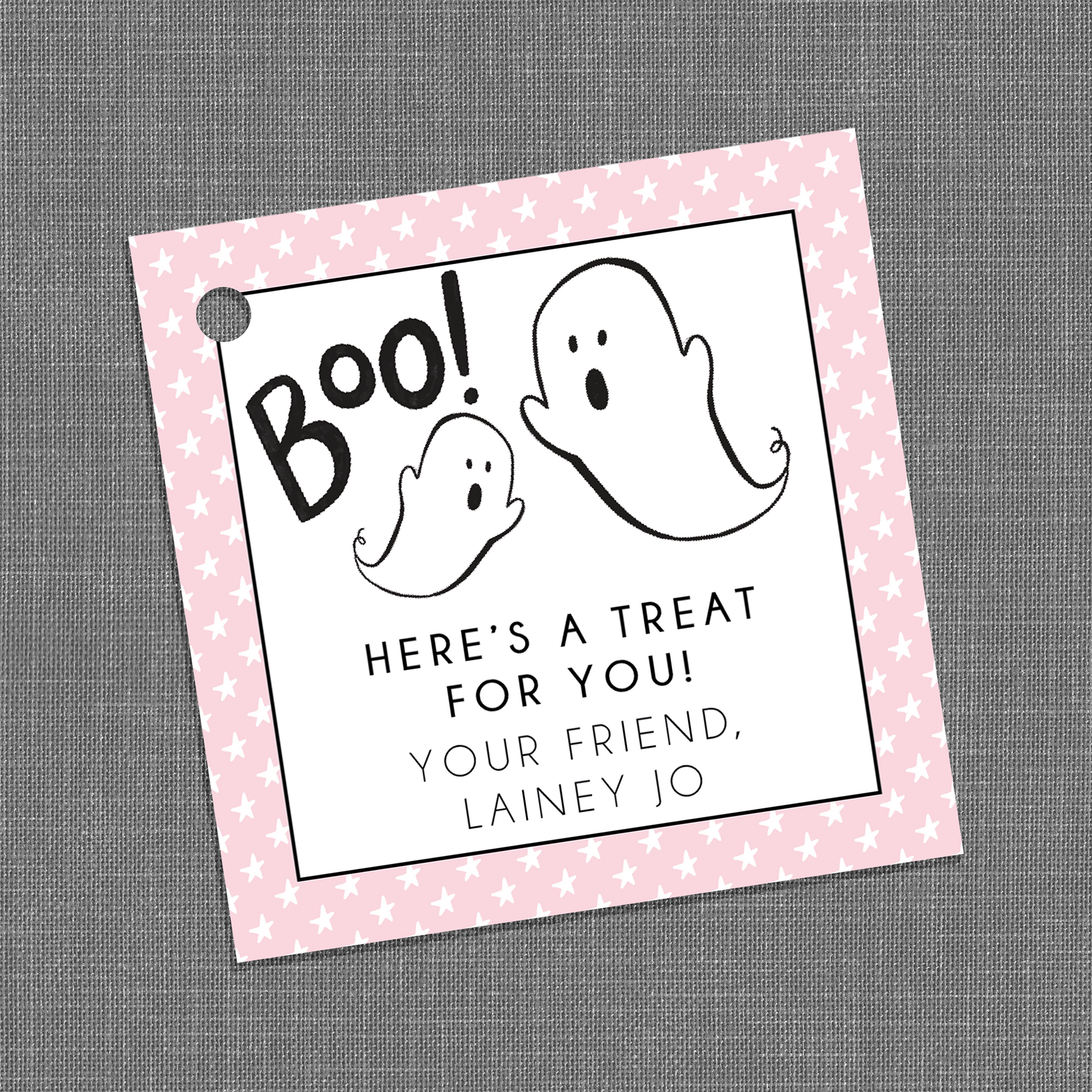 Halloween gift tag, Treat for you gift tag, pink gift tag,