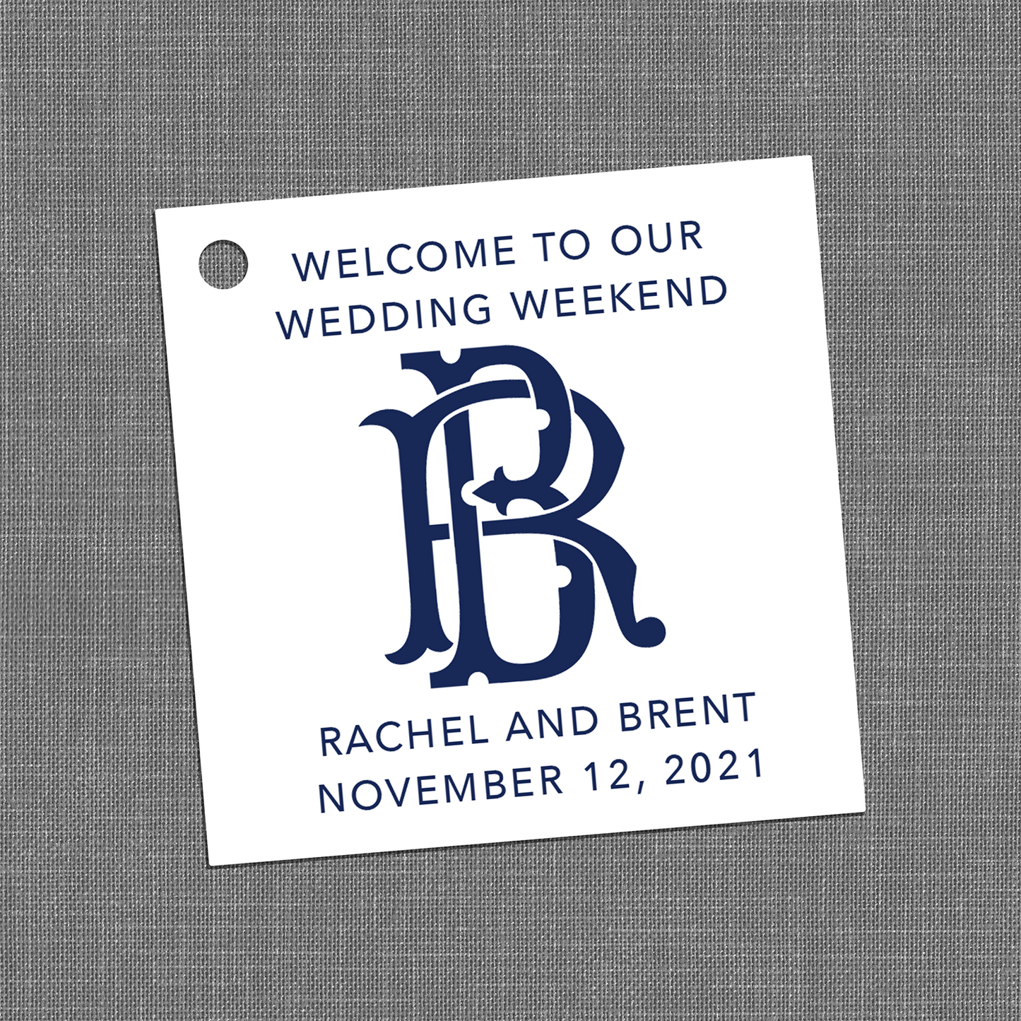 Chic Monogram Custom Name Tags
