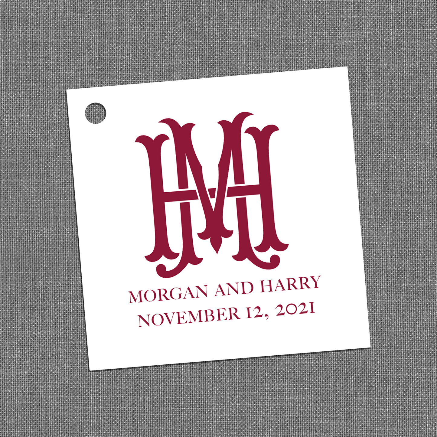 Chic Monogram Custom Name Tags