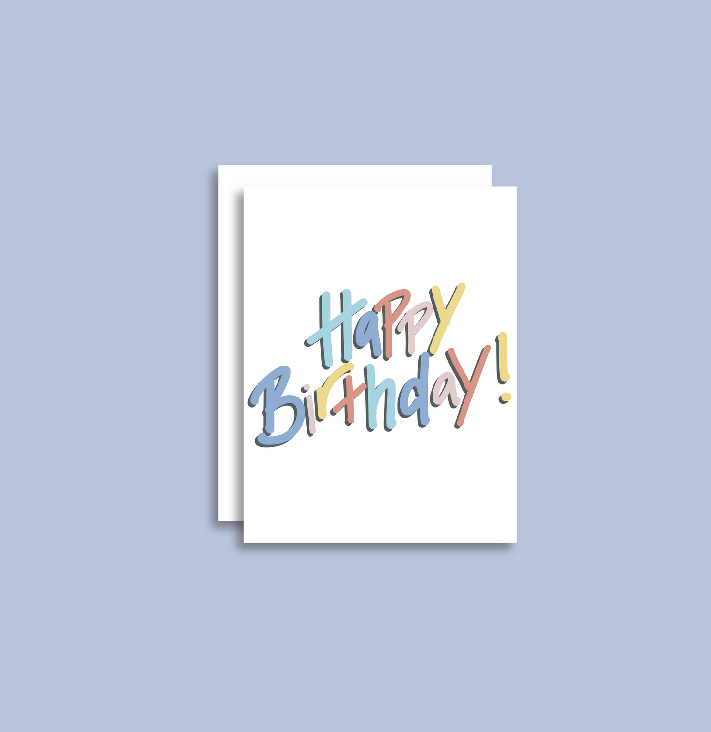 Sweet and simple - our happy birthday card is perfect for celebrating! Card reads, "Happy Birthday" with a blank inside. Each notecard features digitized hand calligraphy, is digitally printed on a heavy white card stock paper and includes a matching envelope. Cards measure 5.5"x4.25" when folded.