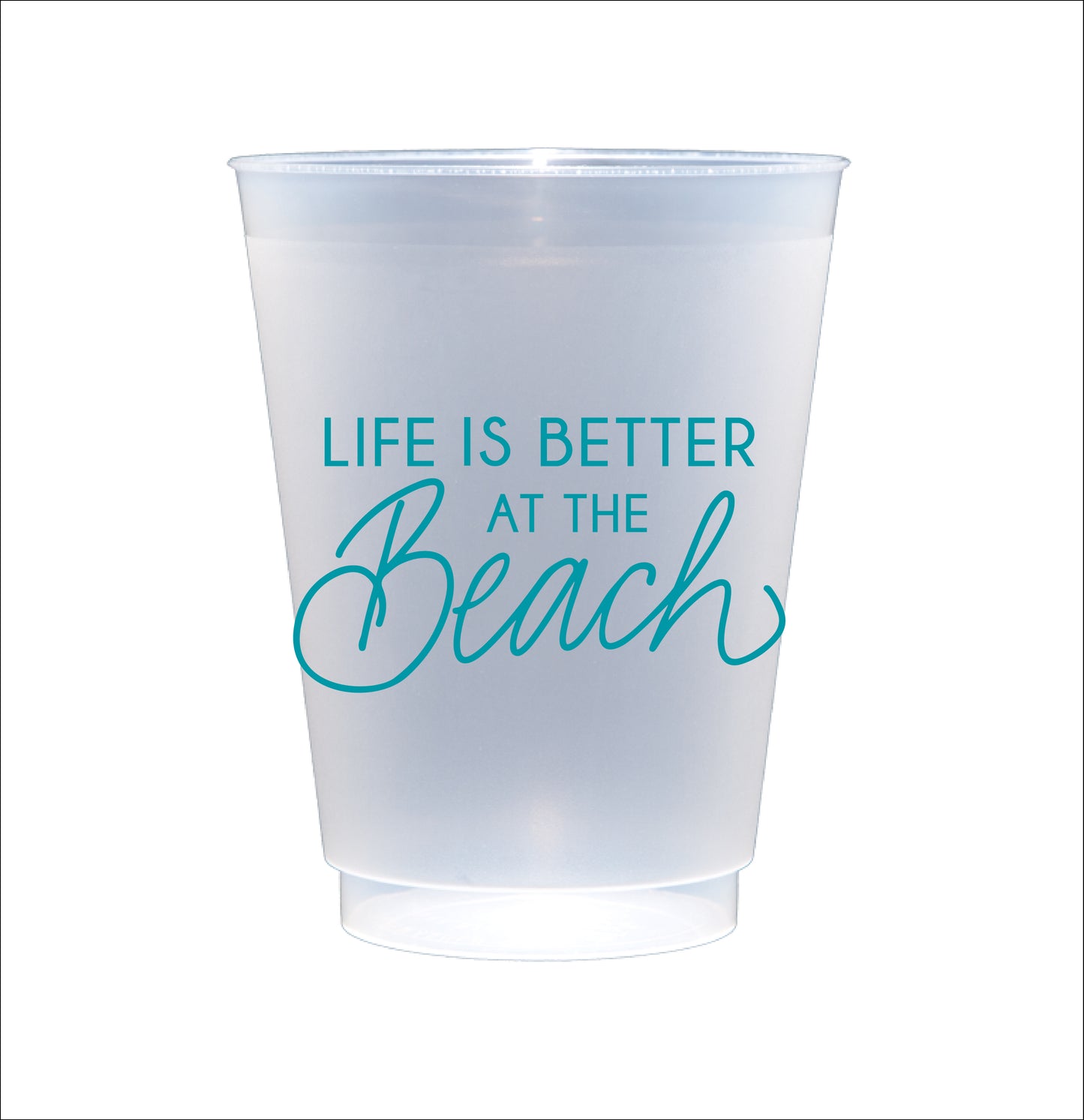 These cups are perfect for your next beach vacation or weekend. Best of all, you can use these time and time again - they're dishwasher safe! These fun and reusable cups come in a cellophane sleeve with a black and white striped ribbon tied in a bow at the top.