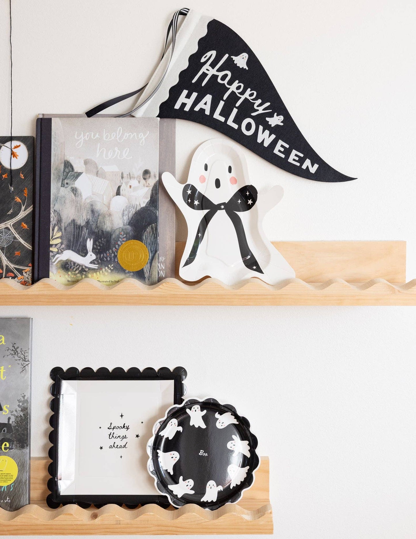 Spooky Cute Ghost Shaped Paper Plates