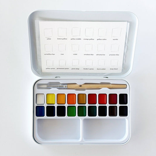Watercolor Paint Set - 18 Colors with Brush