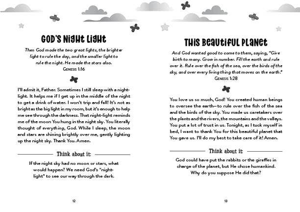 Front cover of '3-Minute Bedtime Prayers for Girls' devotional book for ages 8–12, featuring a pink and purple design with stars and hearts