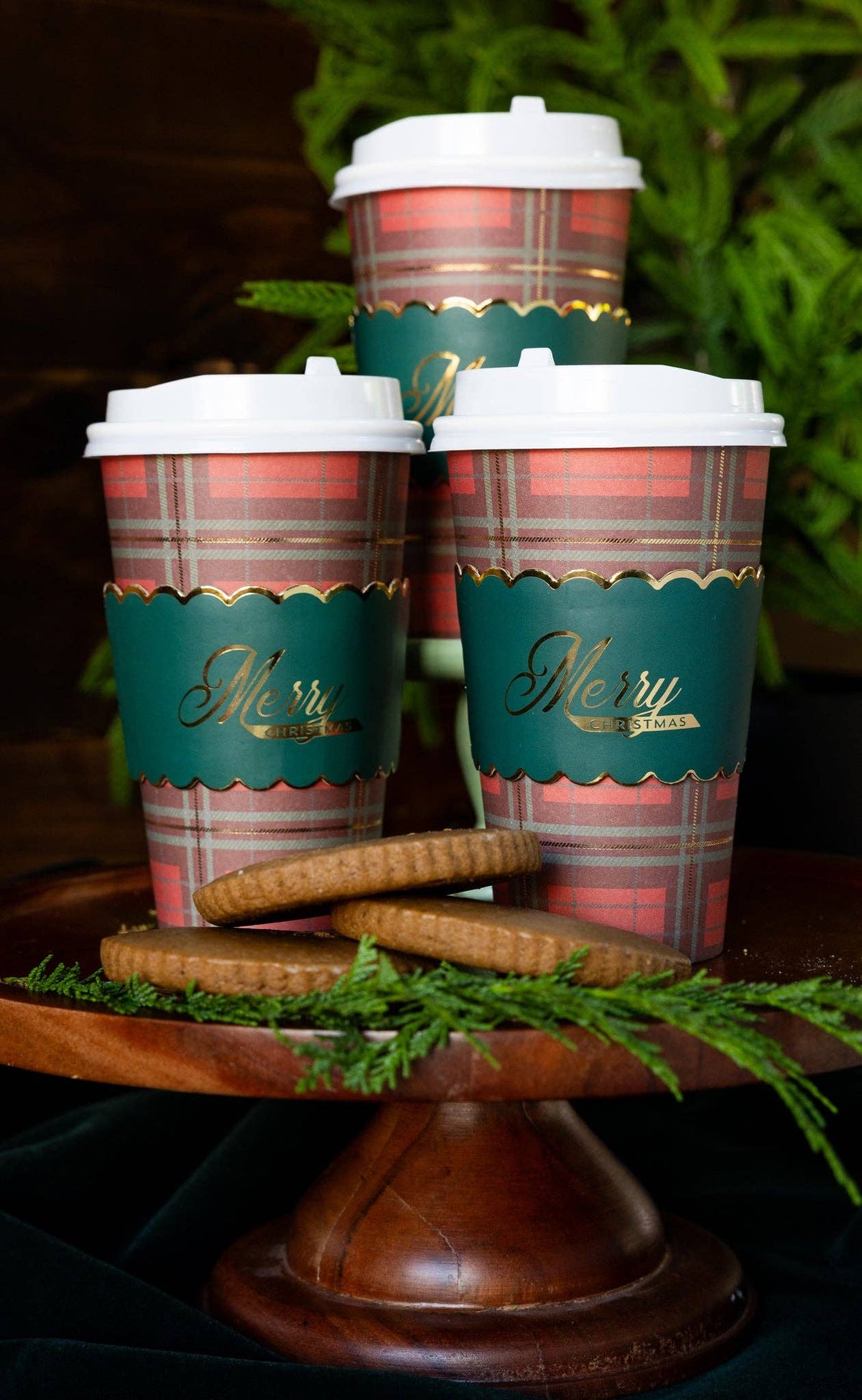 Merry Christmas Plaid To Go Cups