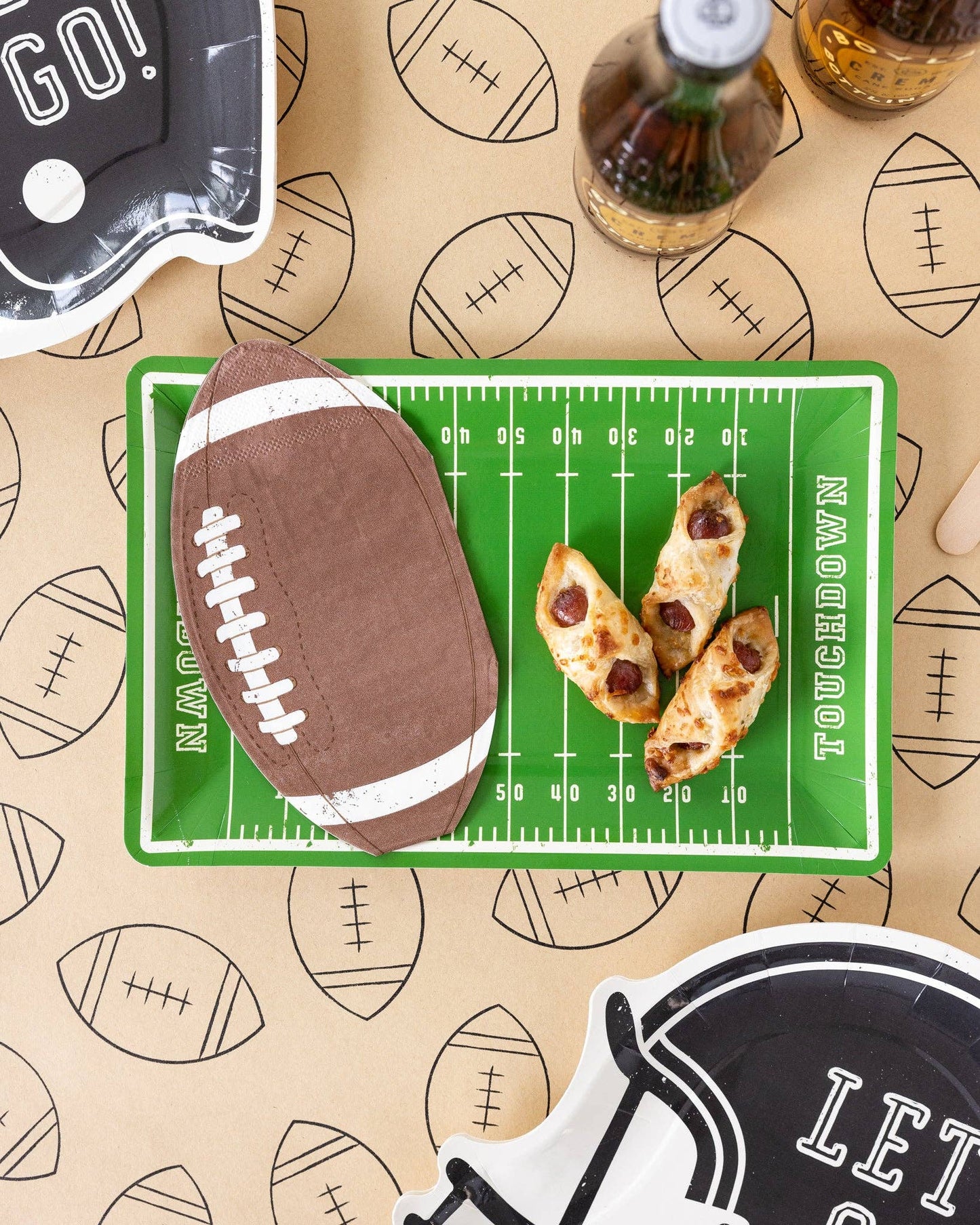 Football Shaped Paper Napkins – Tailgate & Game Day Party Napkins